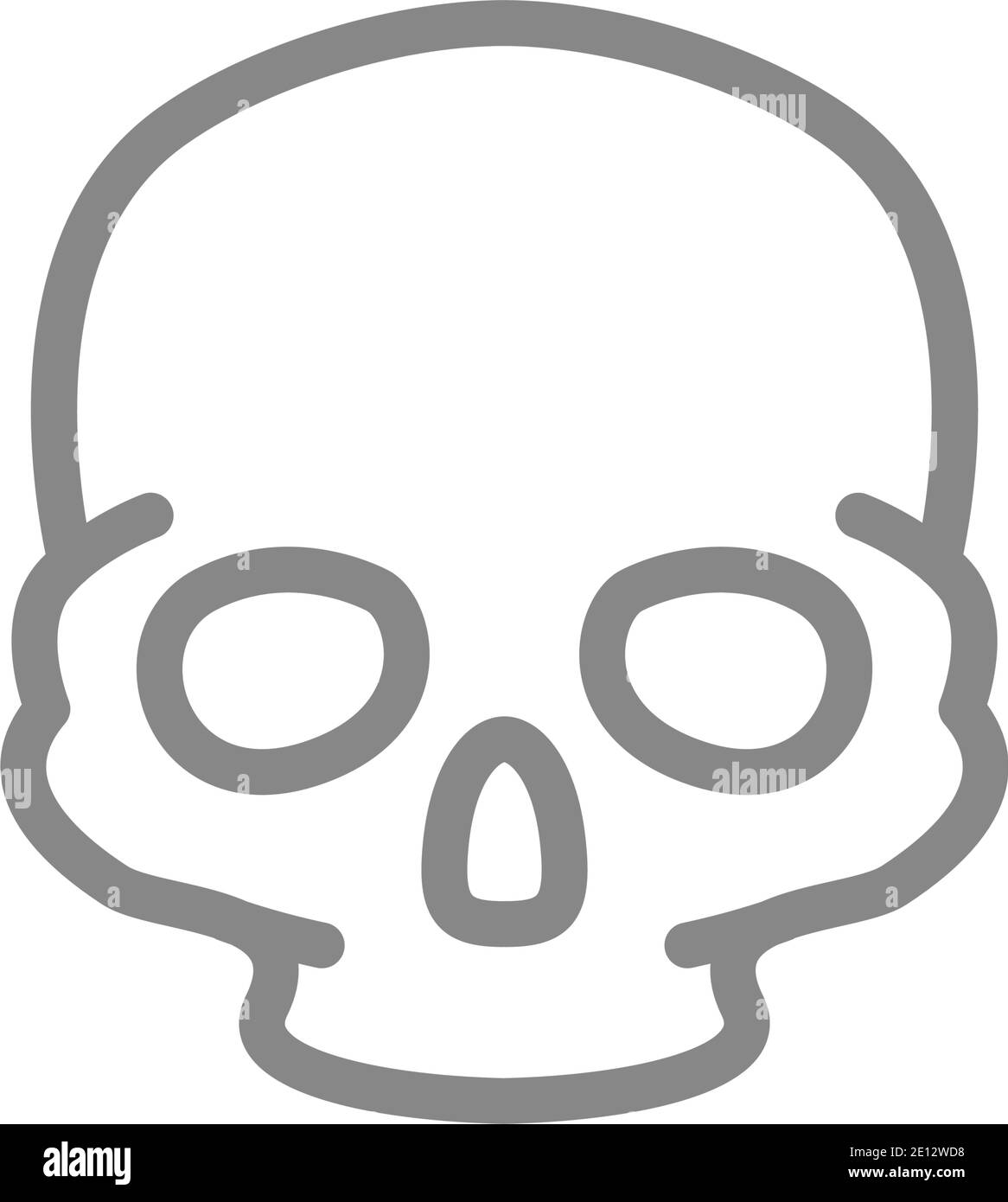 Icona della linea cranica umana. Simbolo della struttura ossea della testa Illustrazione Vettoriale