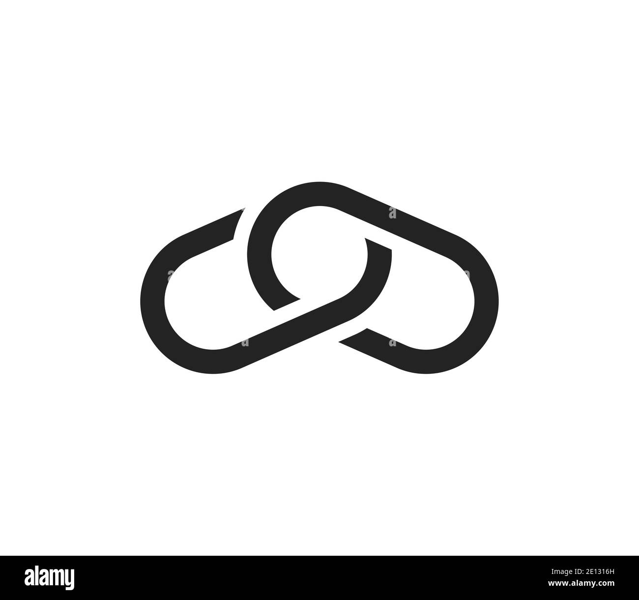 Icona di collegamento a catena - Illustrazione vettoriale Foto Stock