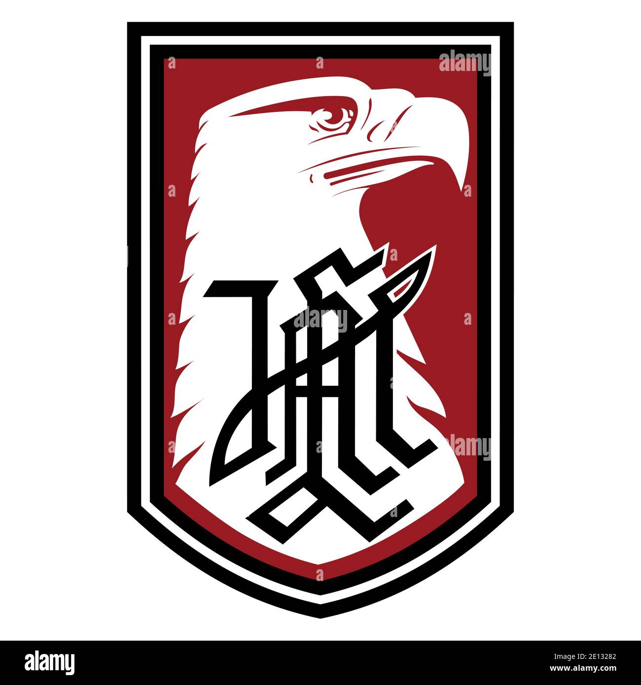 Patch con l'immagine dell'aquila della Divisione Leibstandarte Adolf Hitler della seconda guerra mondiale Illustrazione Vettoriale