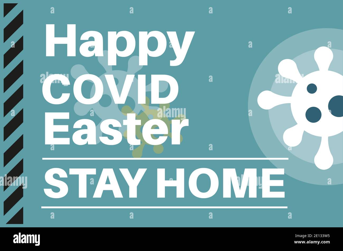COVID-19 pandemia virus aiutare a salvare vite - soggiorno a casa - Illustrazione con il logo del virus su sfondo rosso. Illustrazione Vettoriale