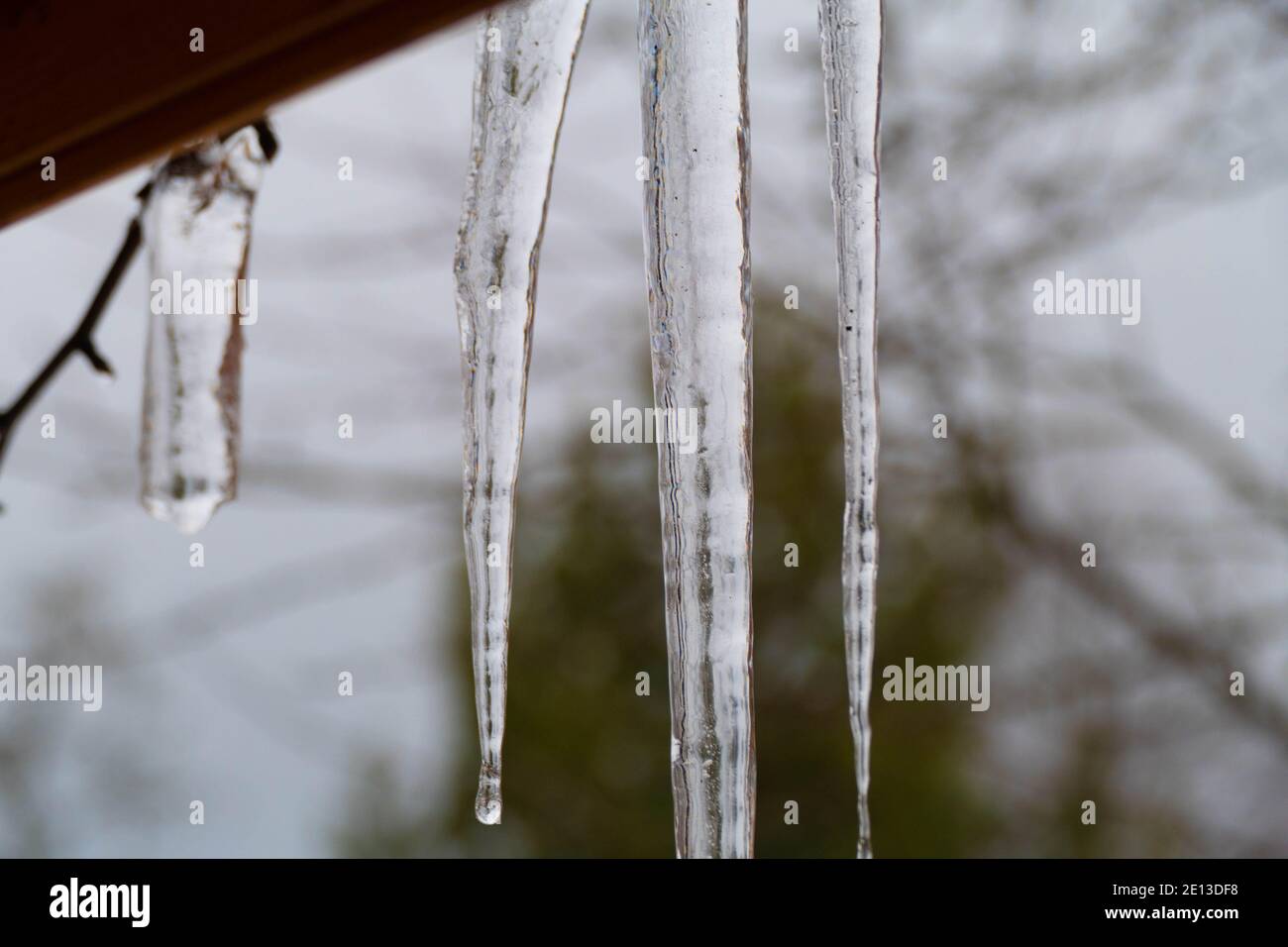 Succhiando sulla strada in inverno freddo 2021 Foto Stock