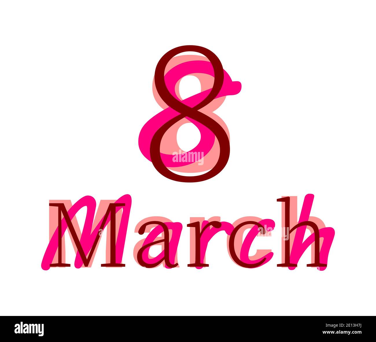 Vector 8 marzo in stile font di massa Illustrazione Vettoriale
