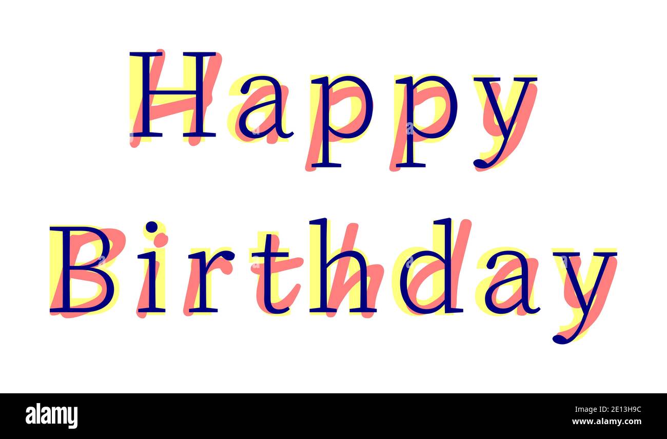 Vettore Happy Birthday in stile font di massa Illustrazione Vettoriale