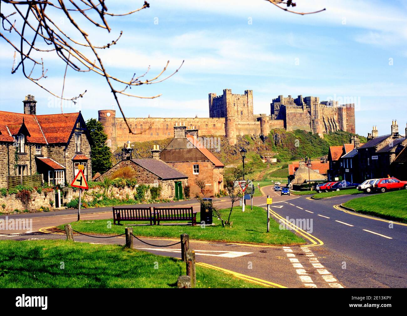 Il castello di Bamburgh, Bamburgh, Northumberland, Inghilterra Foto Stock