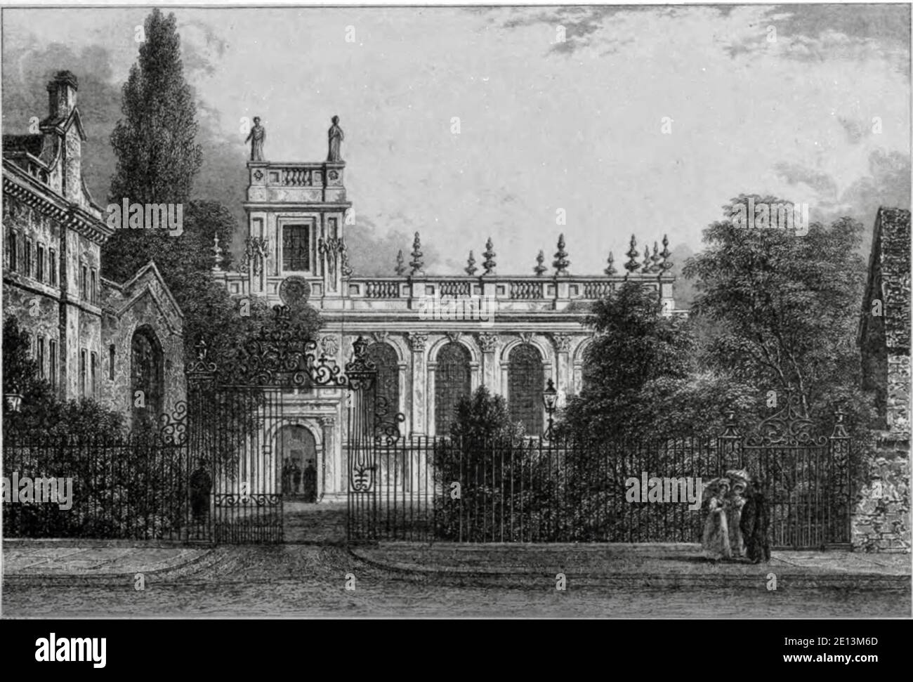 The Chapel, Trinity College, Oxford, di John le Keux 1837 vecchia stampa antica Foto Stock