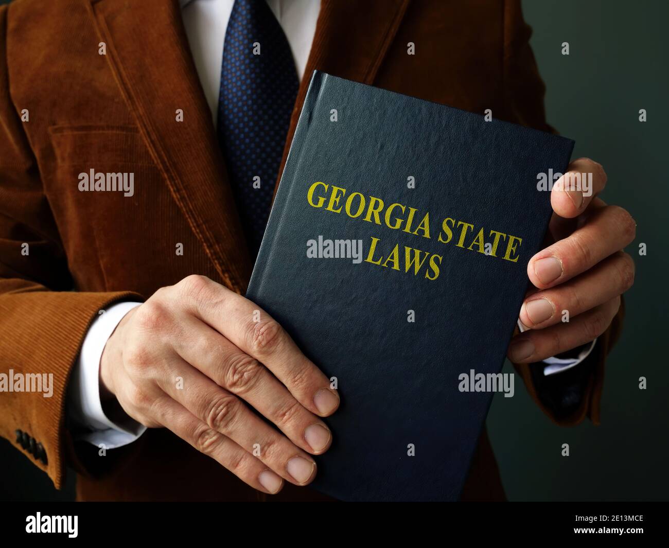 Legge di Stato della Georgia nelle mani di un avvocato. Foto Stock