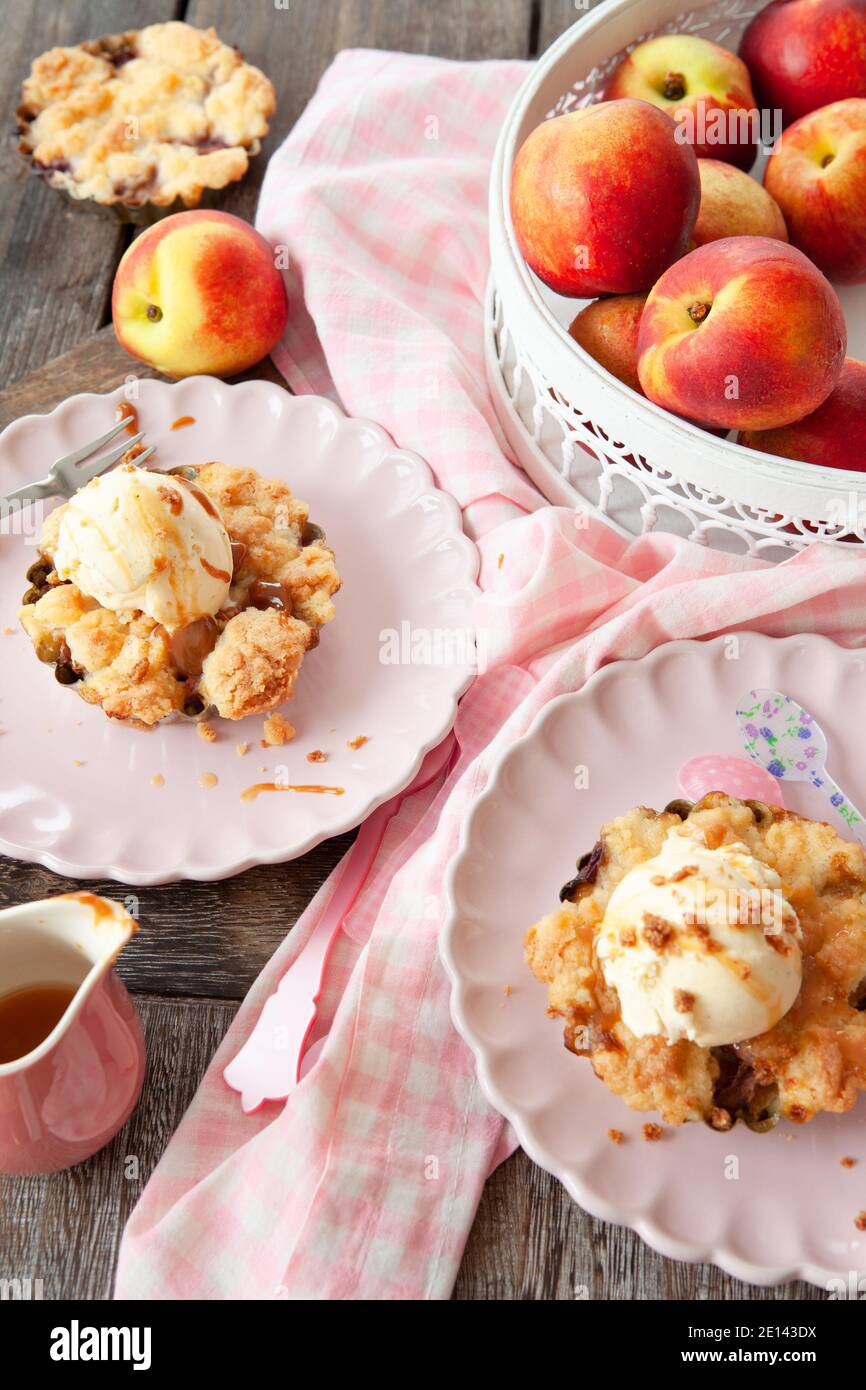 Pesca crumble UNA modalità la Foto Stock