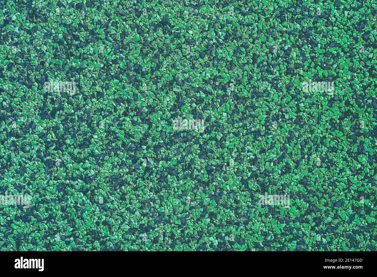 Colpo chiuso di Texture sul pavimento blu e colori verdi. Foto Stock