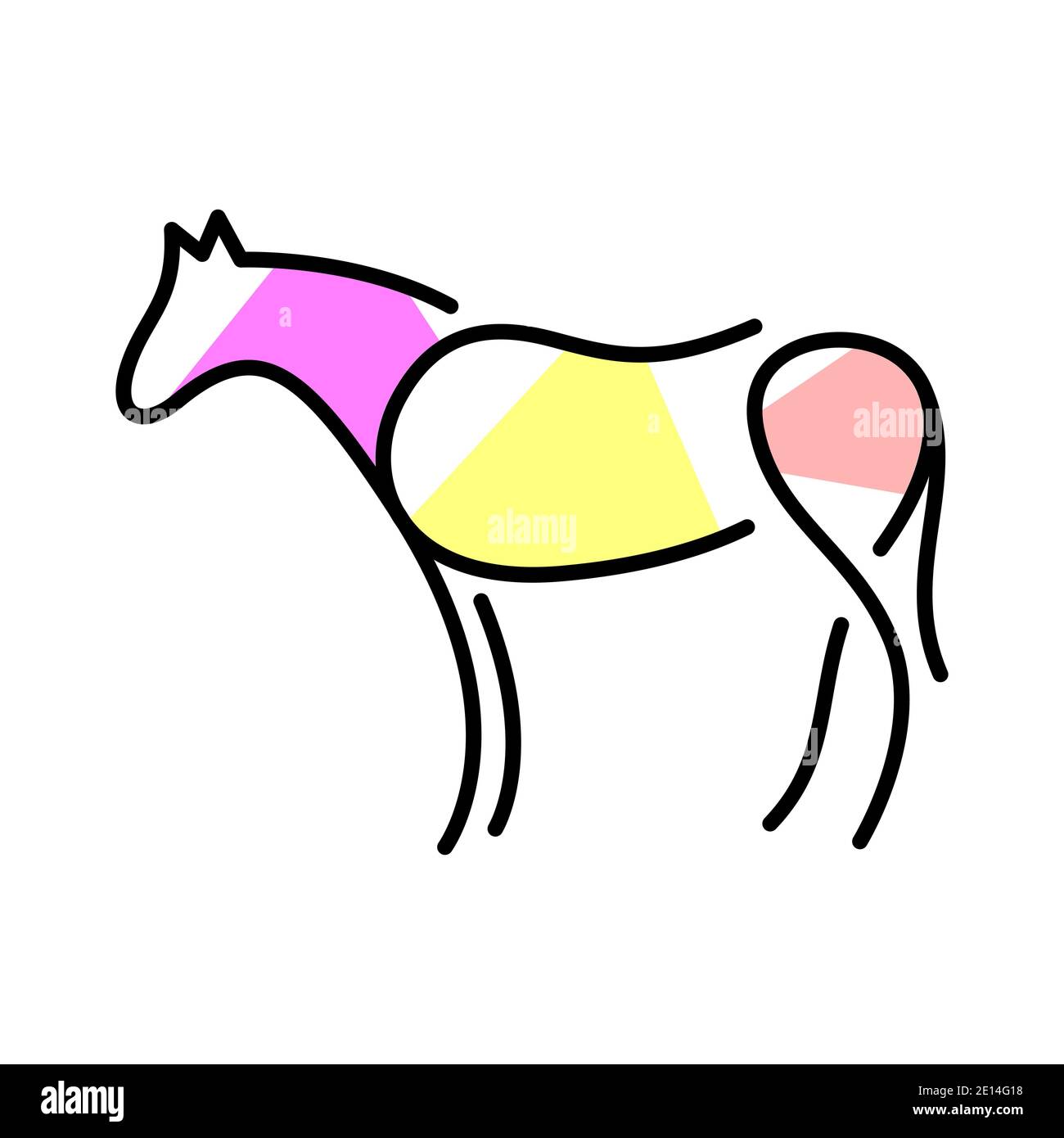 Cavallo vettoriale in stile riempimento forme Illustrazione Vettoriale