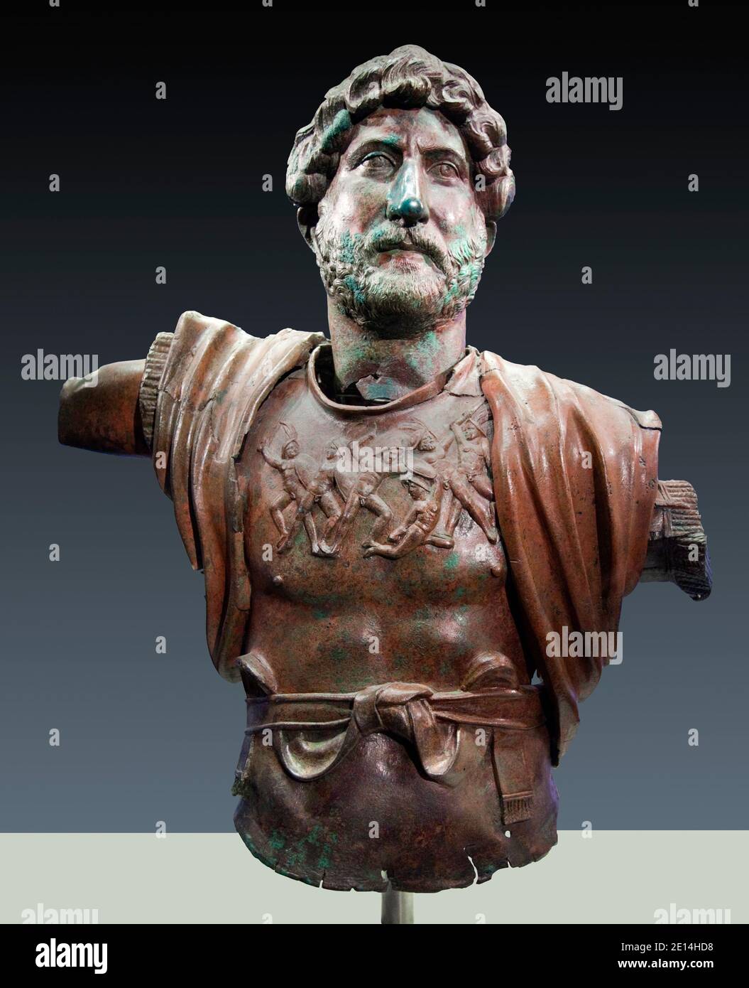 Scultura in bronzo dell'imperatore romano Adriano nel Museo d'Israele, Gerusalemme Foto Stock