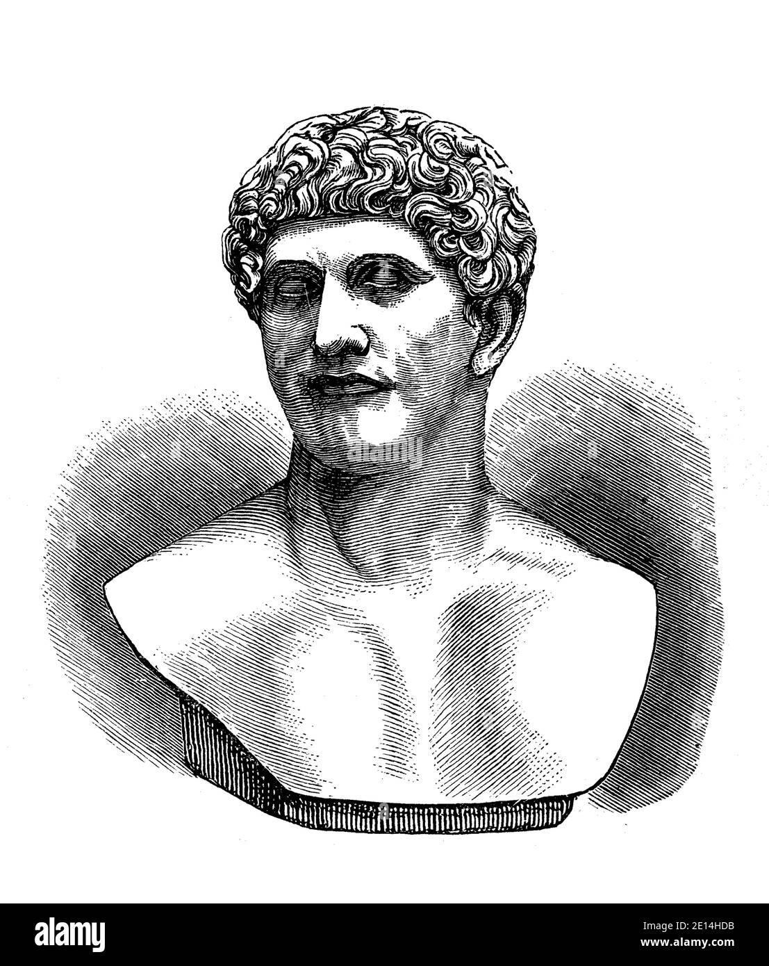 Marcus Antonius, Mark Antony, 14 gennaio 86 a.C., 83 a.C. o 82 a.C. - 1 agosto 30 a.C., politico e generale romano / Marcus Antonius, Mark Anton, 14. Gennaio 86 contro Chr., 83 contro Chr. Oder 82 contro Chr.- 1. Agosto 30 v. Chr., ein Römischer Politiker und Feldherr, Historisch, storico, digitale riproduzione migliorata di un originale del 19 ° secolo / digitale Reproduktion einer Originalvorlage aus dem 19. Jahrhundert, Foto Stock