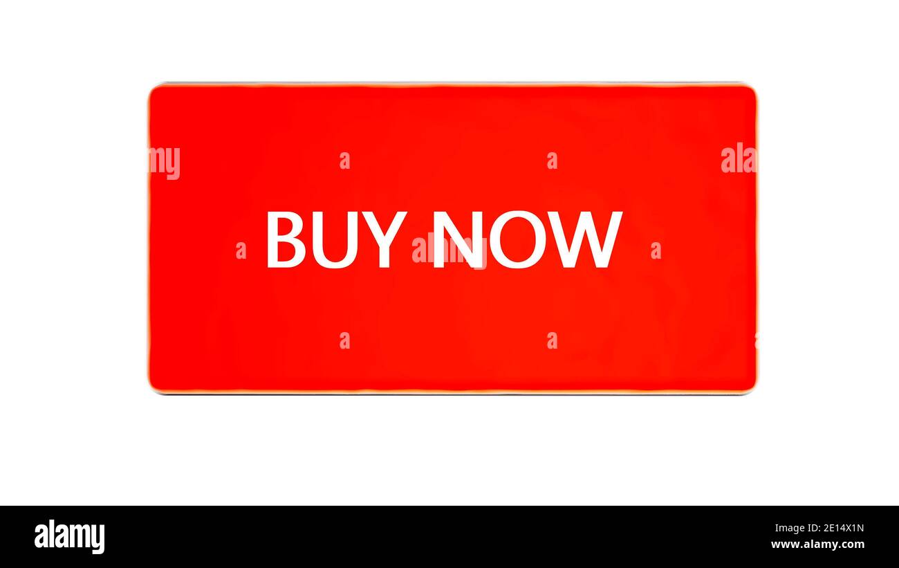 pulsante rosso con segno Foto Stock