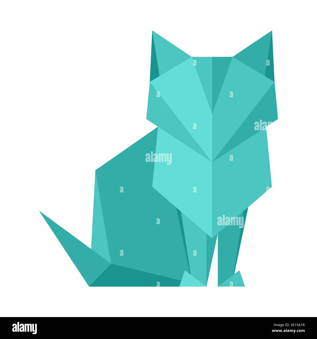 Illustrazione del gatto origami. Illustrazione Vettoriale