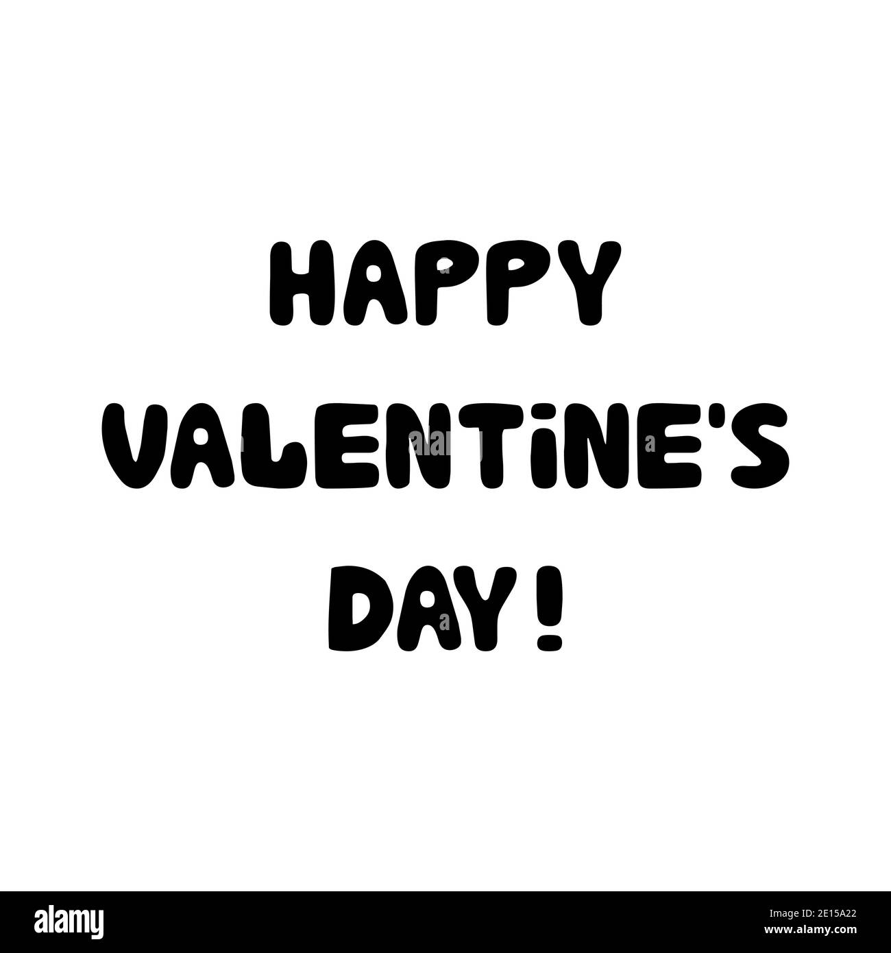 Buon giorno di valentines. Scritte a mano isolate su sfondo bianco. Illustrazione Vettoriale