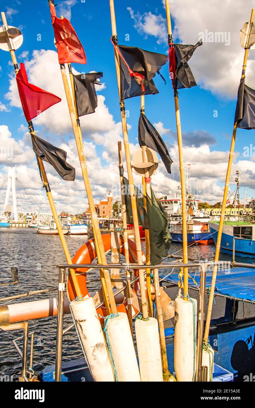 Marcatura boe in UN porto marittimo polacco Foto Stock