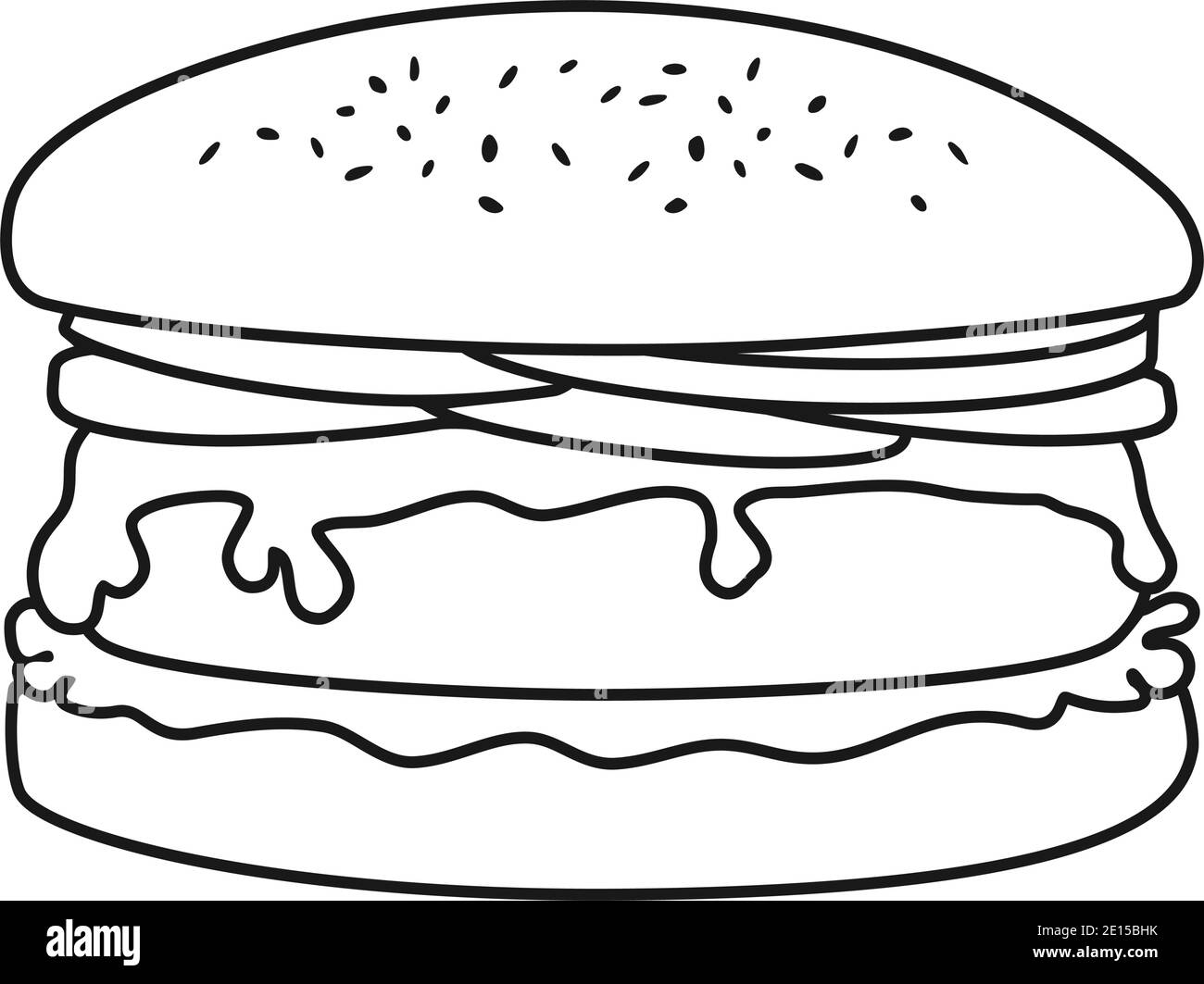 Hamburger con manzo e formaggio sul cibo da pann hamburger vettore Illustrazione Vettoriale