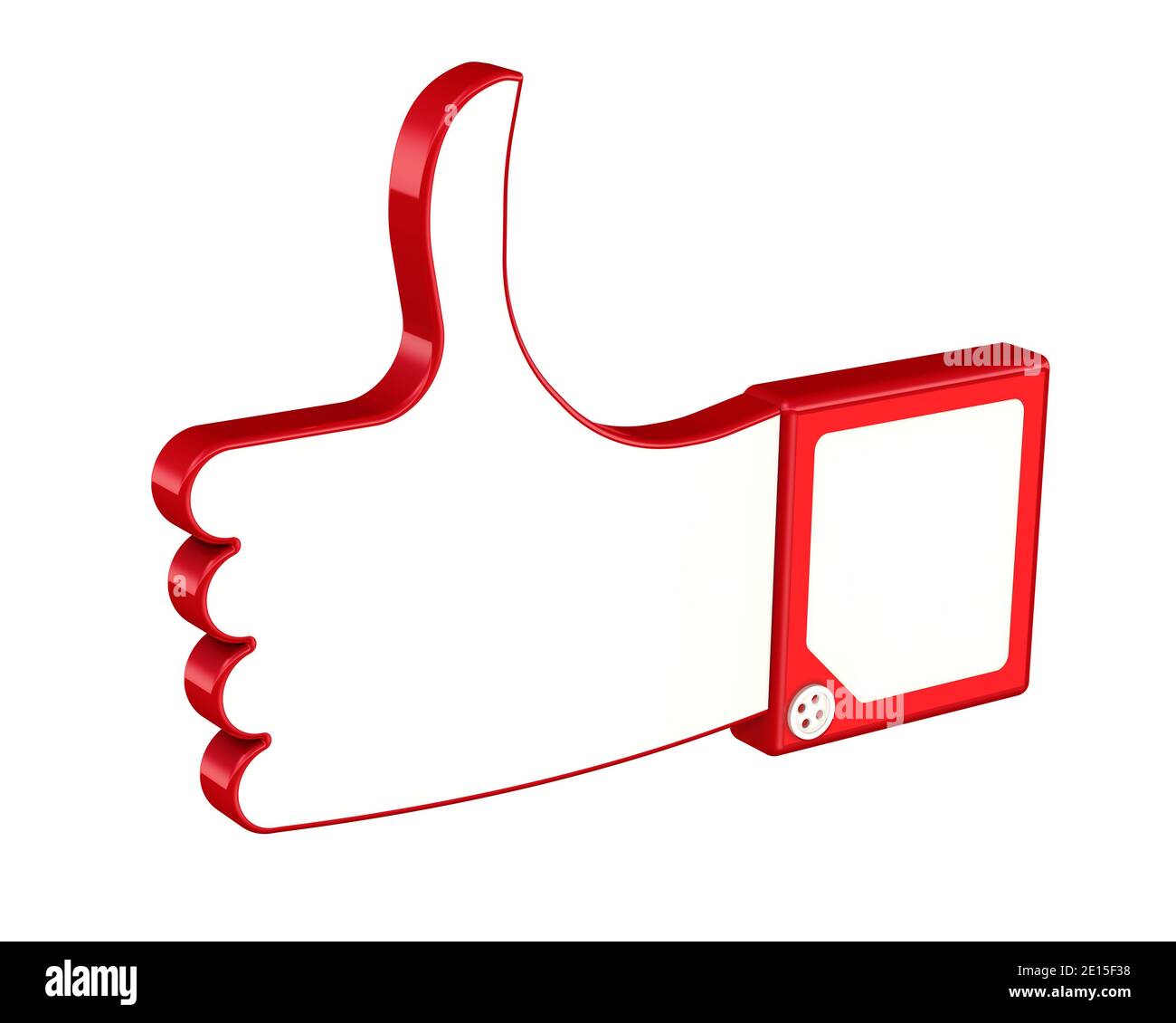 Pollice su. Gesti delle mani. Autorizzazioni e approvazioni dei gesti. Pollice su. Isolato. Illustrazione 3D Foto Stock