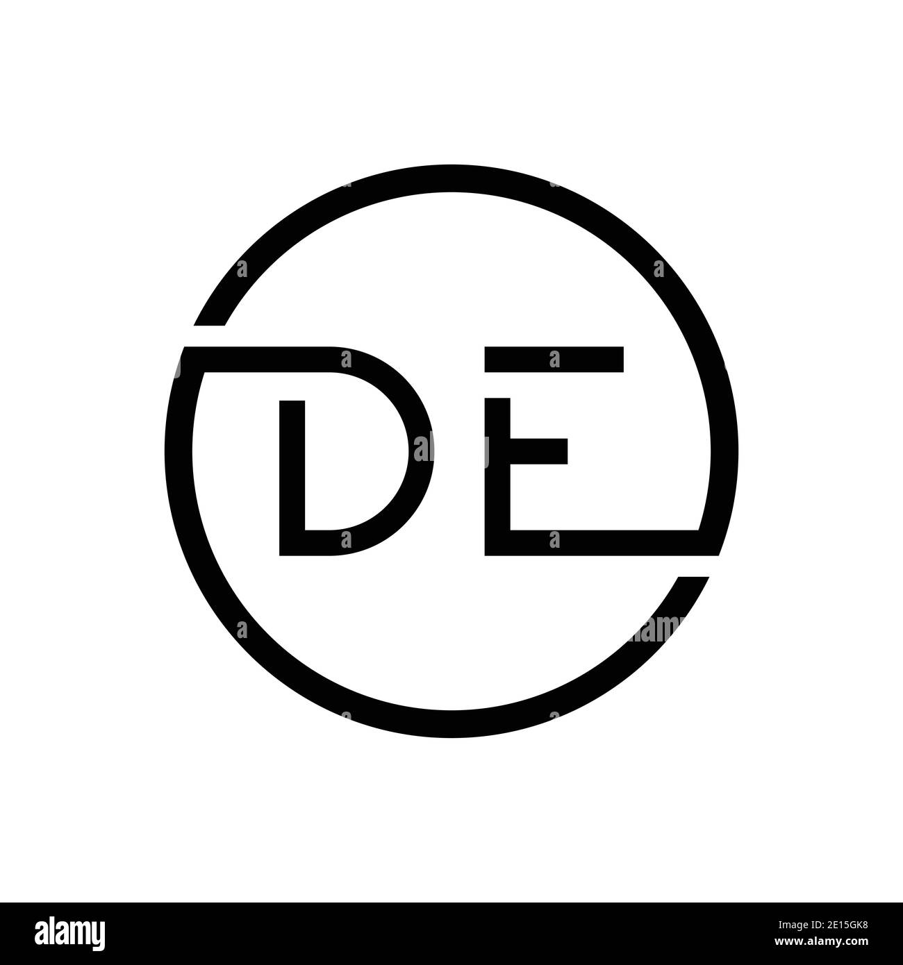 Initial DE Letter Logo Creative Typography modello vettoriale. Design creativo circolare Letter DE Logo Illustrazione Vettoriale