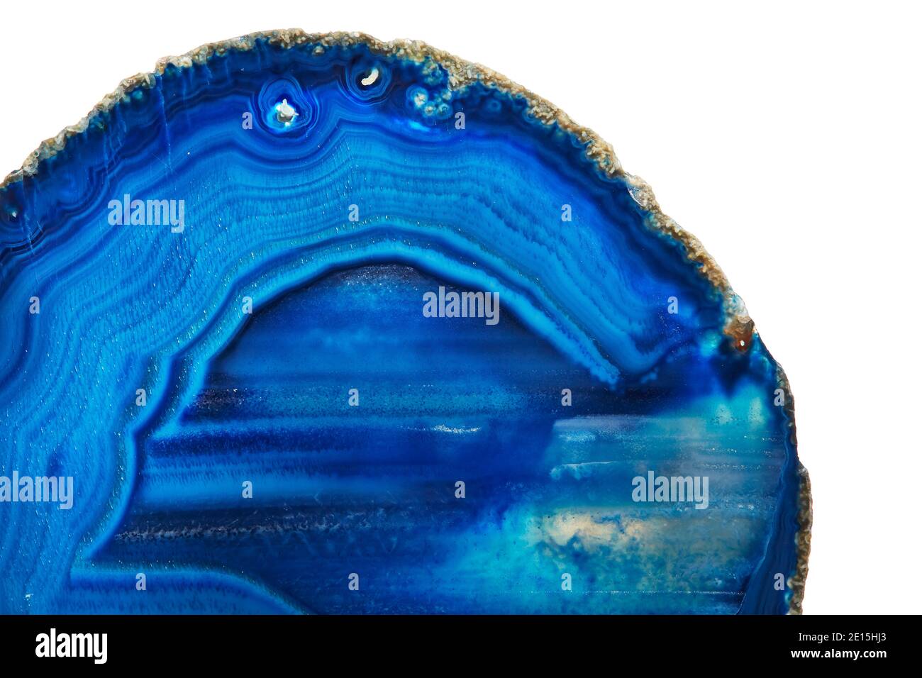 Azure Blue Agate Coasters progettato da Anna Rabinowicz di RabLabs fotografato su uno sfondo bianco Foto Stock