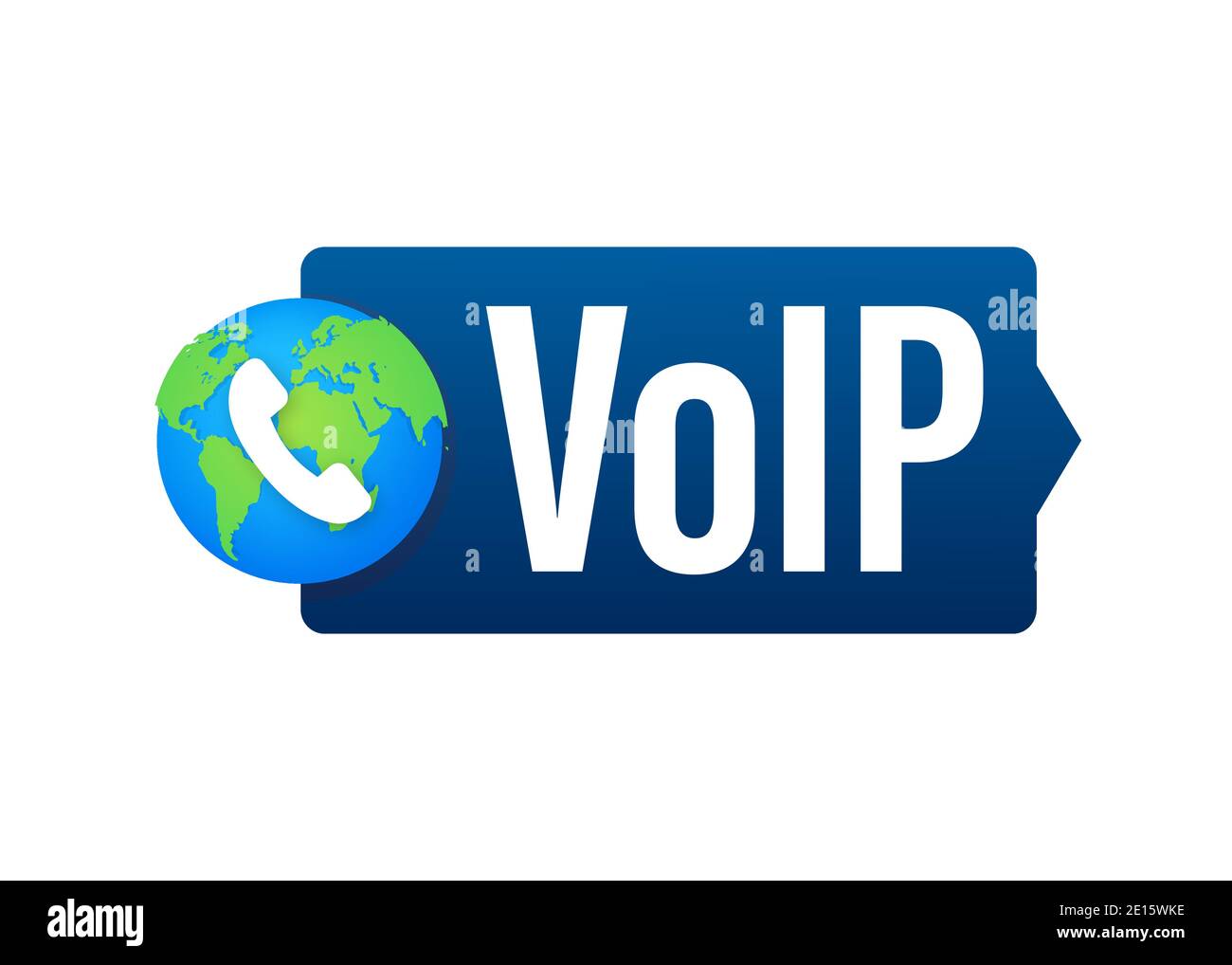 La tecnologia VoIP, Voice over IP. Chiamate internet banner. Illustrazione Vettoriale. Illustrazione Vettoriale