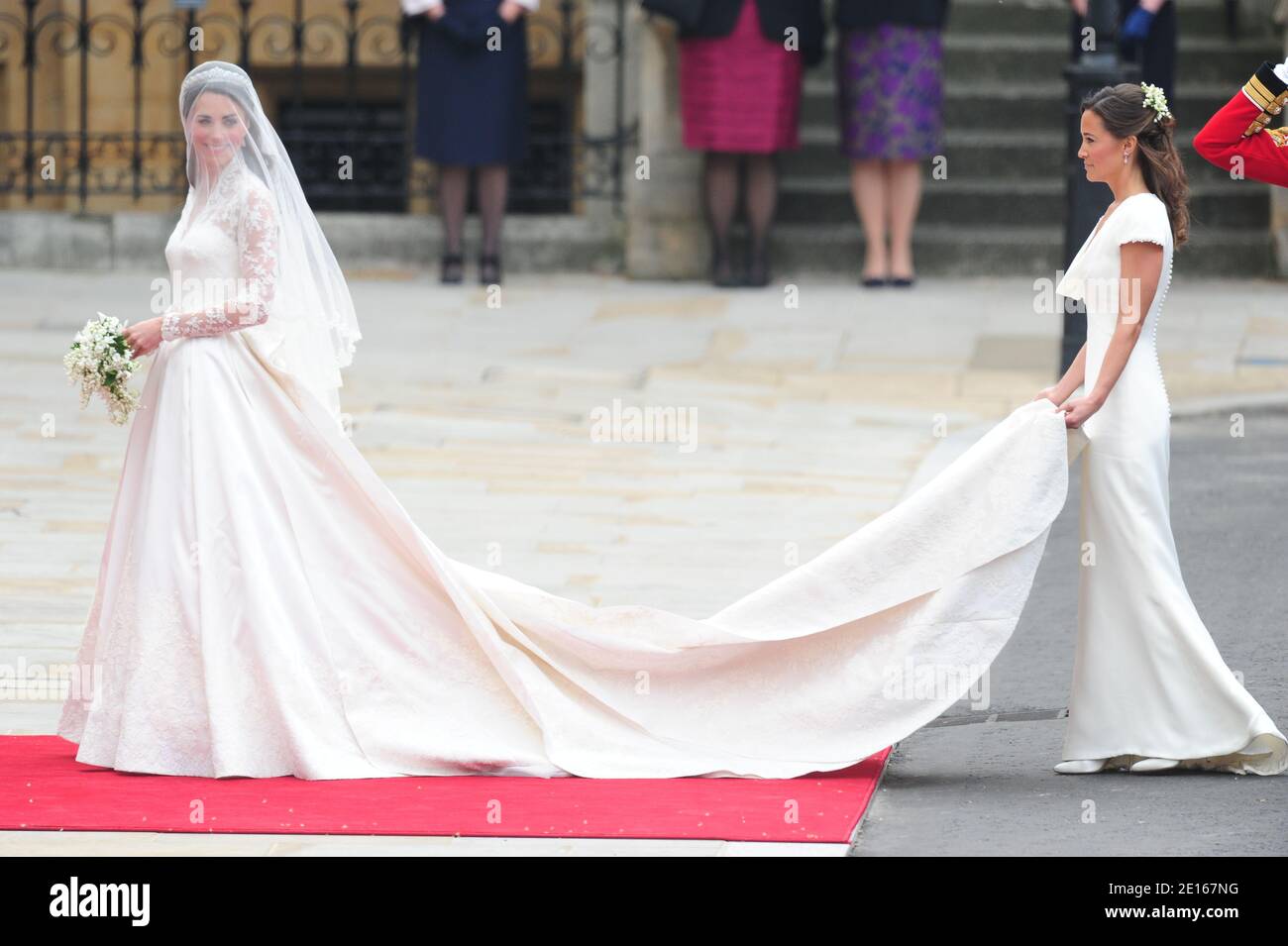 Kate Middleton arriva a Westminster per il suo matrimonio con il principe William, a Londra, Regno Unito, il 29 aprile 2011. Foto di Frederic Nebinger/ABACAPRESS.COM Foto Stock