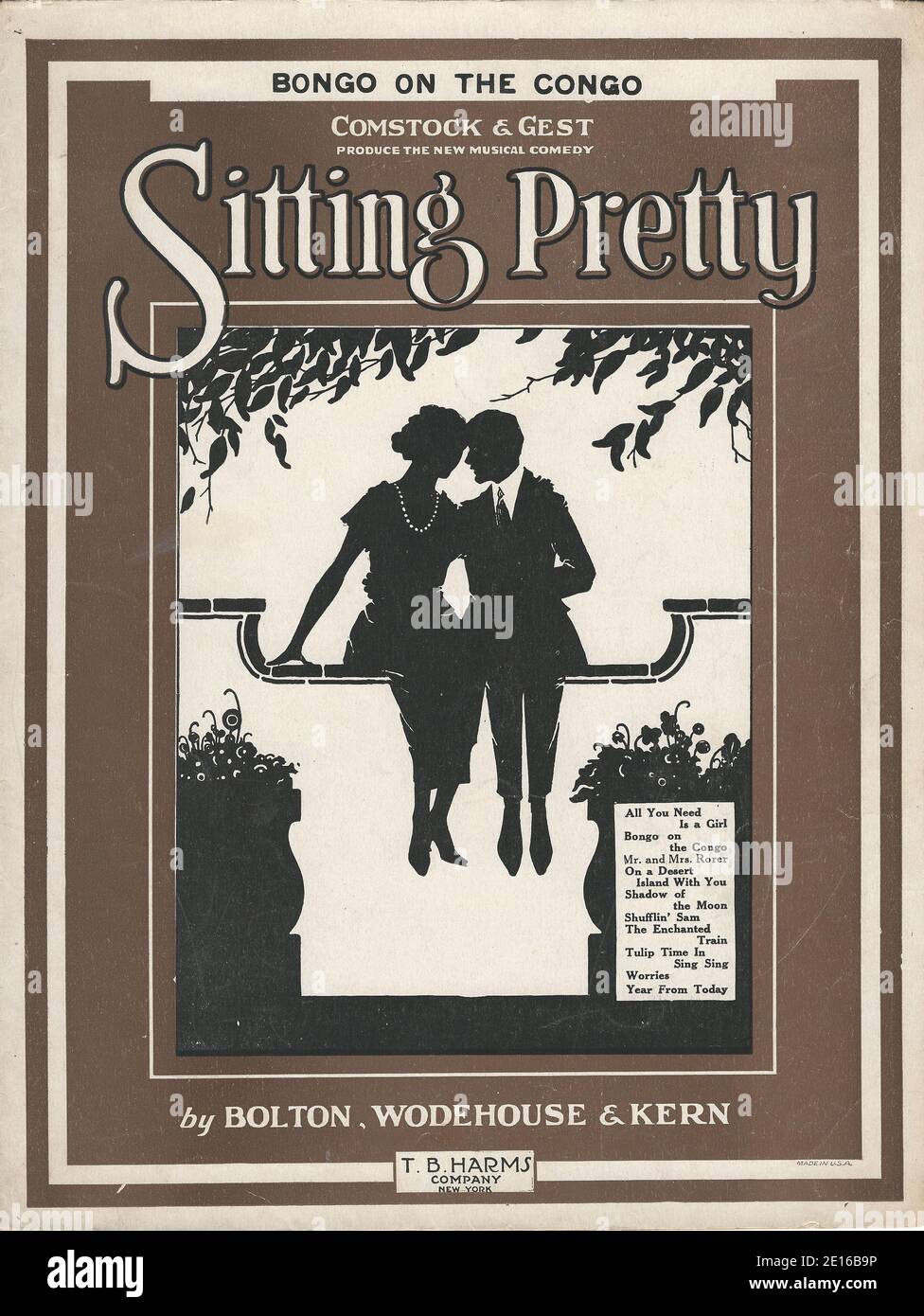 'Sitting Pretty' 1924 Jerome Kern copertina musicale Foto Stock