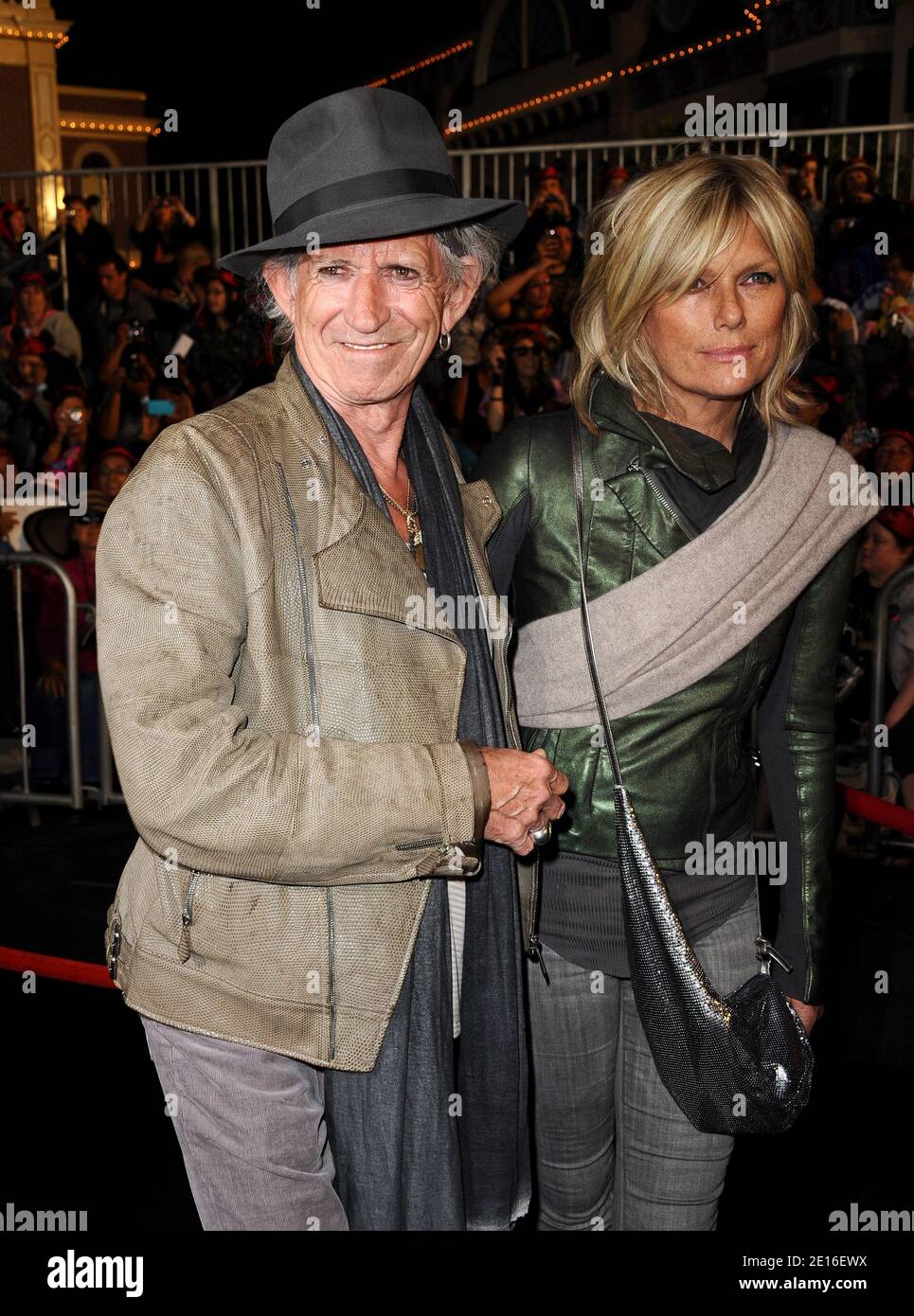 Keith Richards e Patti Hansen partecipano alla prima mondiale degli Studios Disney 'Pirati dei Caraibi: On Stranger Tides' che si sono tenuti a Disneyland il 7 maggio 2011 a Los Angeles, California, USA. Foto di Lionel Hahn/ABACAPRESS.COM Foto Stock