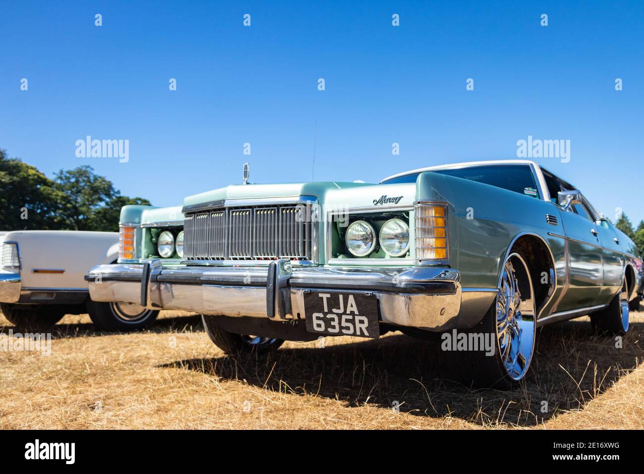 Auto d'epoca verde americana Mercury Marquis Classic American car show, Foto Stock