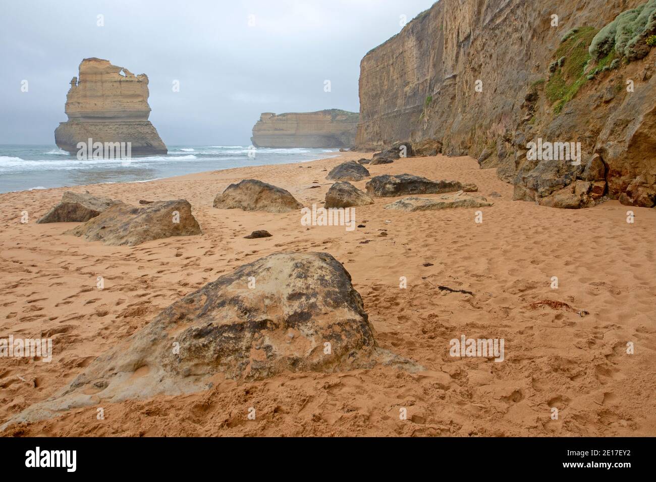 Spiaggia a Gibsons Steps sulla Great Ocean Road Foto Stock