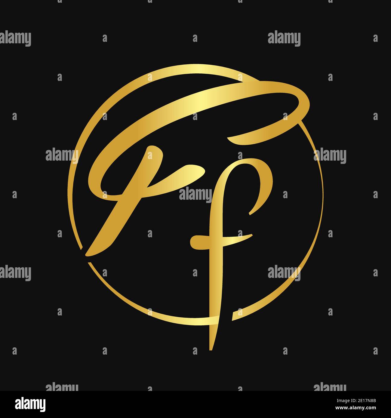 Disegno iniziale del logo del tipo di lettera dello script FF con modello vettoriale di tipografia moderna. Creative script Letter FF Logo Vector Illustrazione Vettoriale