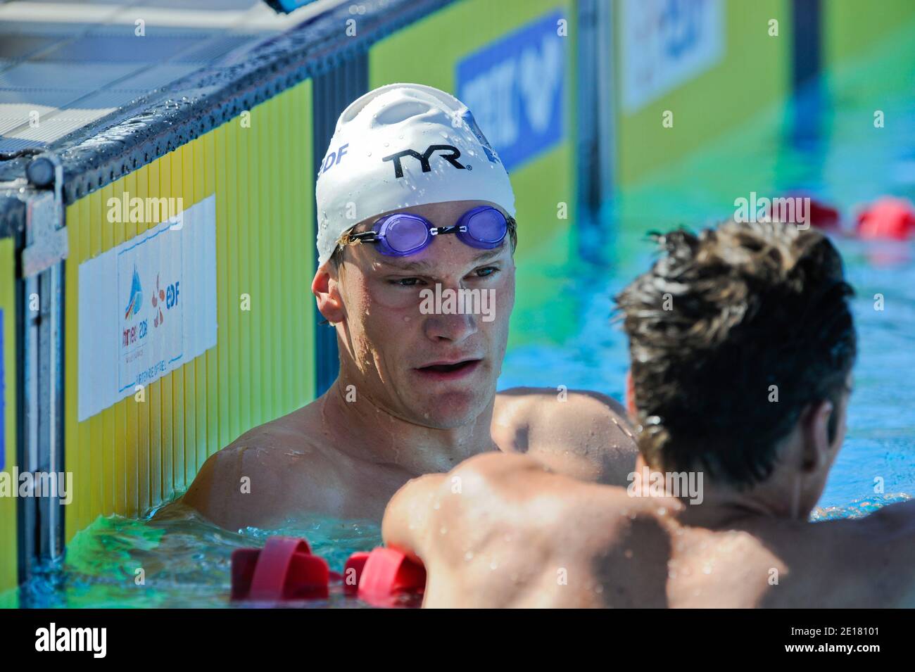 Yannick Agnel in Francia vince i 200 metri di uomini freestyle al Swimming French Open EDF di Parigi, Francia, il 26 giugno 2011. Foto di Henri Szwarc/ABACAPRESS.COM Foto Stock