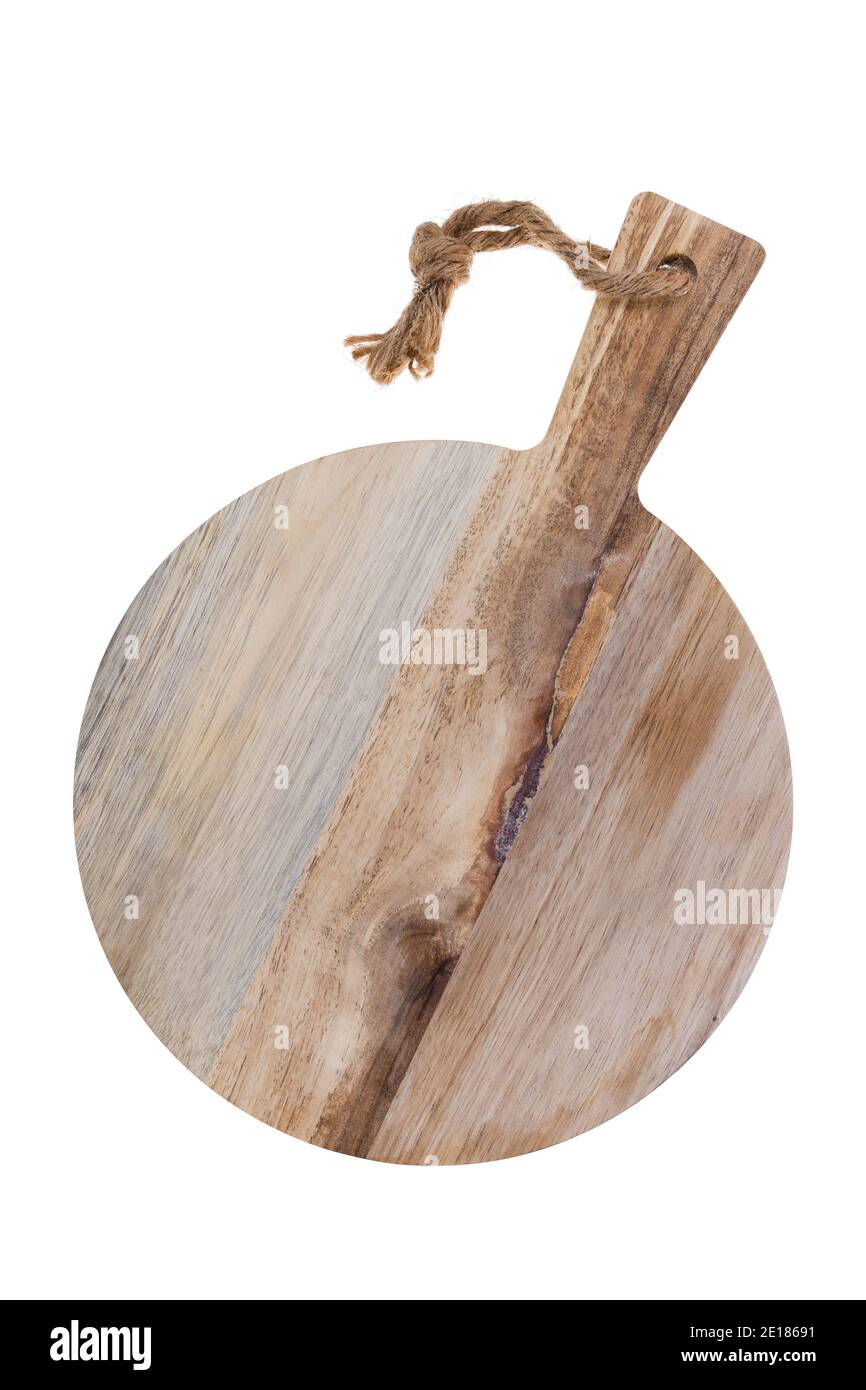 Taglierina in legno isolata su sfondo bianco. Foto Stock