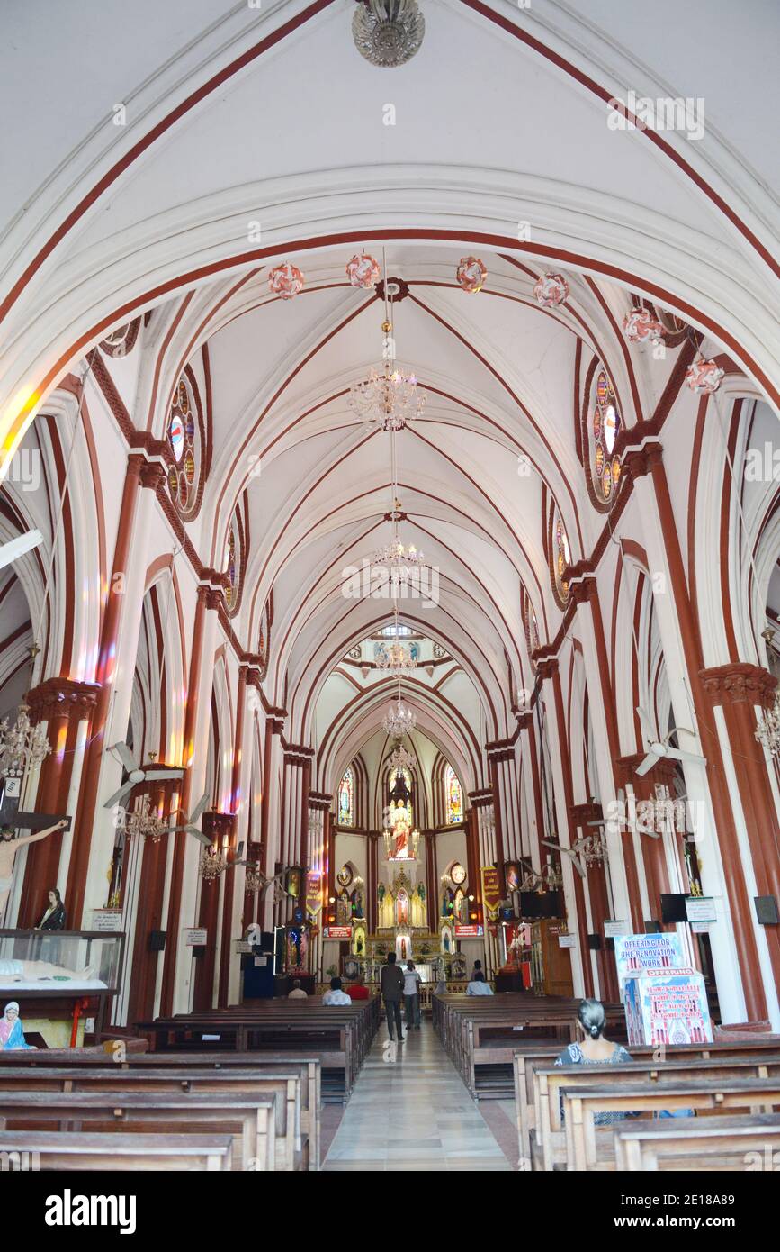 Basilica del Sacro cuore a Pondicherry, India. Foto Stock