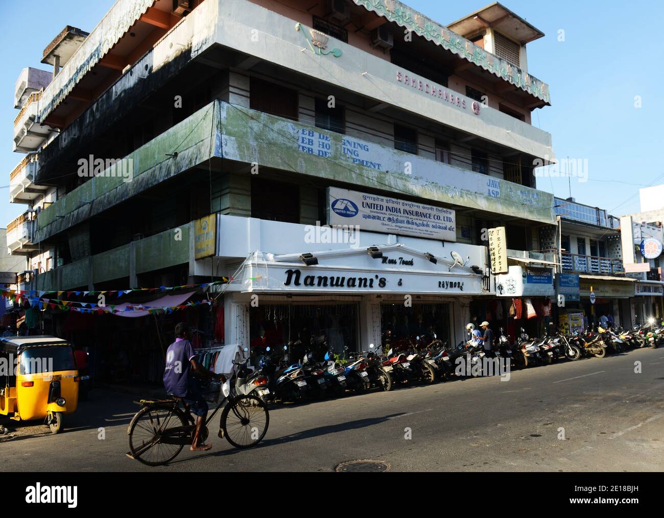 J. N. Street a Pondicherry, India. Foto Stock