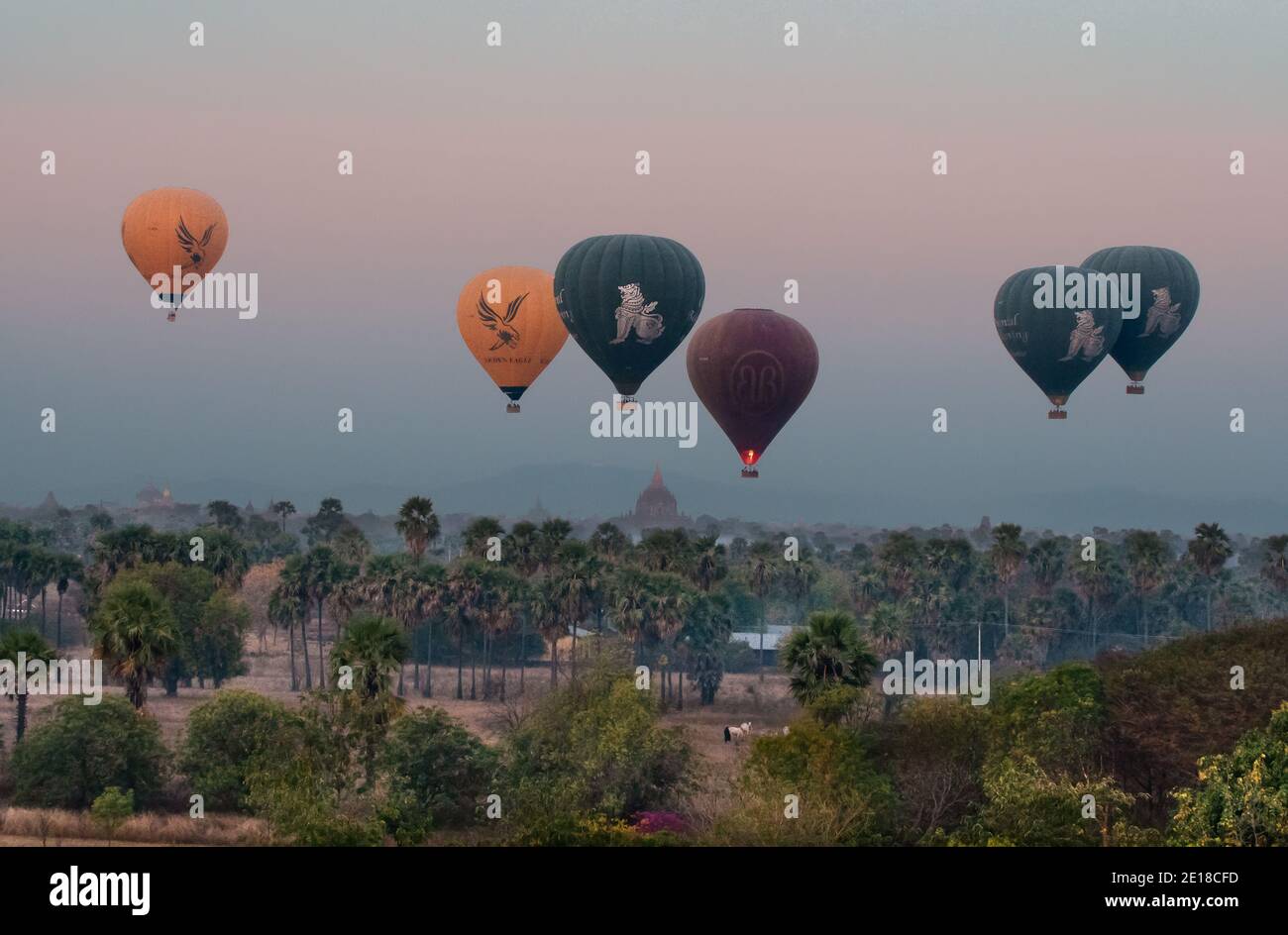 Bagan è un'antica città patrimonio dell'umanità dell'UNESCO nella regione di Mandalay, Myanmar. Foto Stock