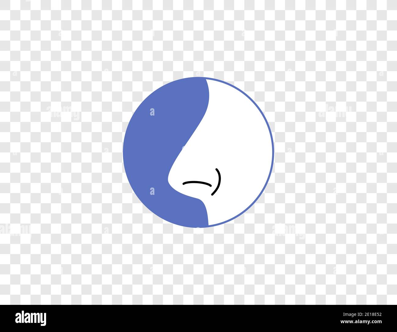 Icona corpo, naso, odore. Illustrazione vettoriale, piatta. Illustrazione Vettoriale