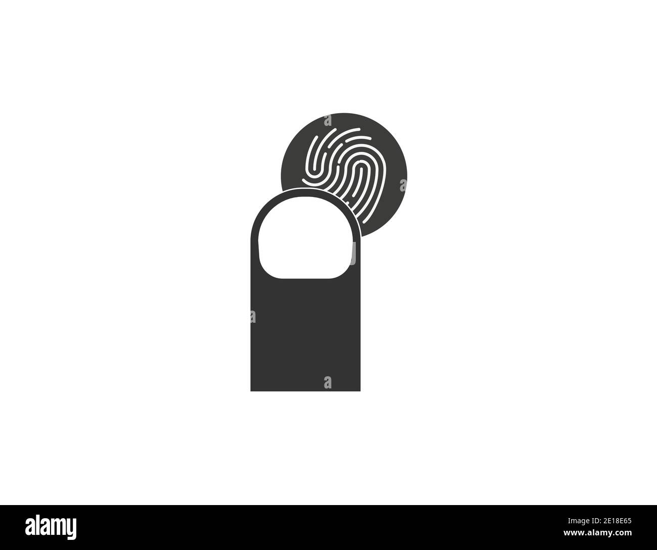 Dati biometrici, impronte digitali, icona di scansione. Illustrazione vettoriale, design piatto. Illustrazione Vettoriale