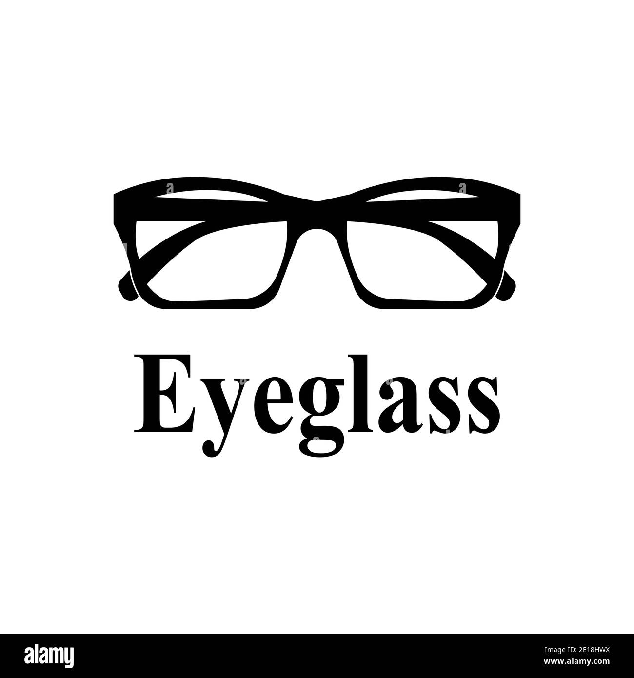 Immagine del modello vettoriale del logo eyeglass Foto Stock