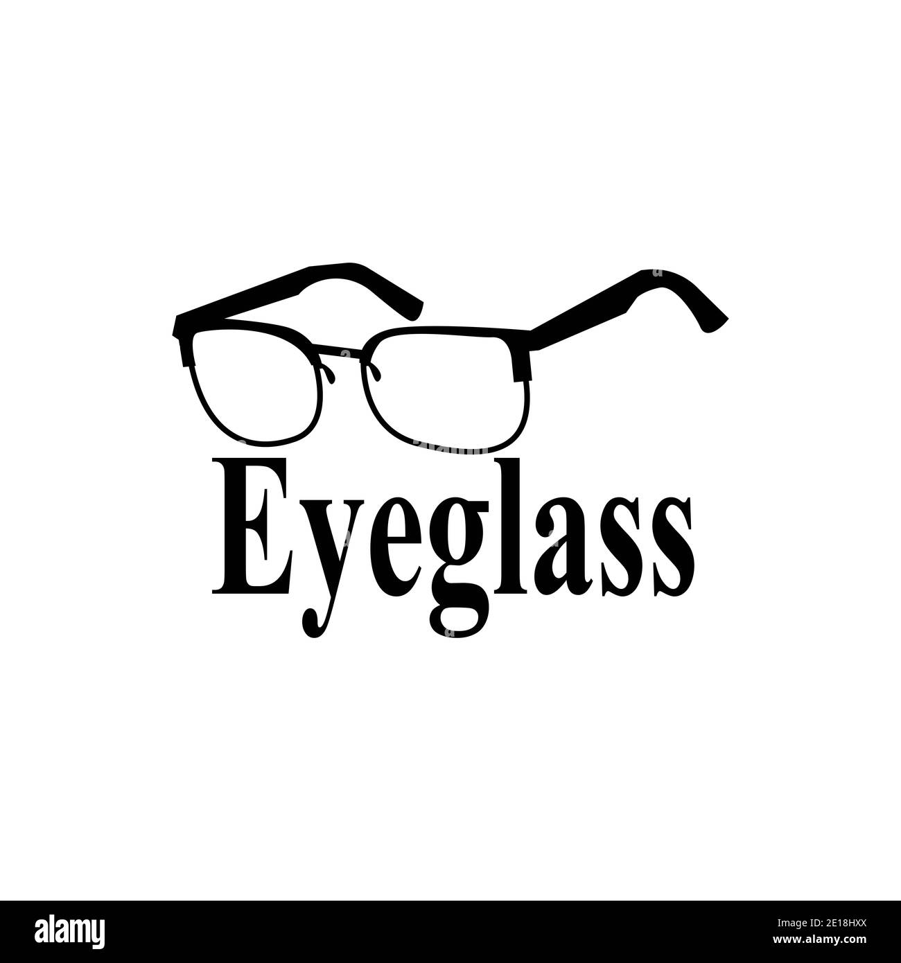 Immagine del modello vettoriale del logo eyeglass Foto Stock