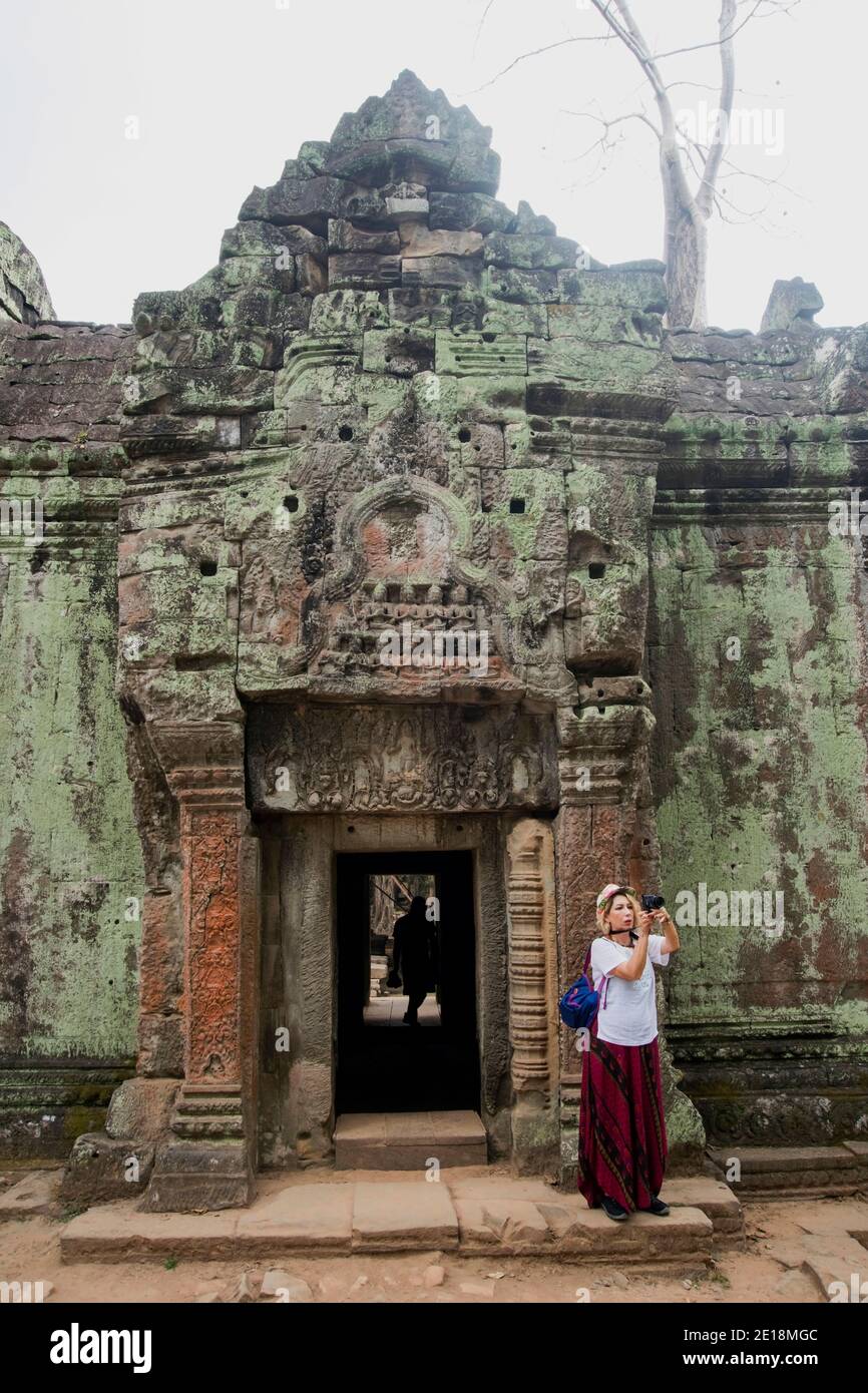 Rovine dell'antica Angkor Wat a Siem Reab Cambogia Foto Stock