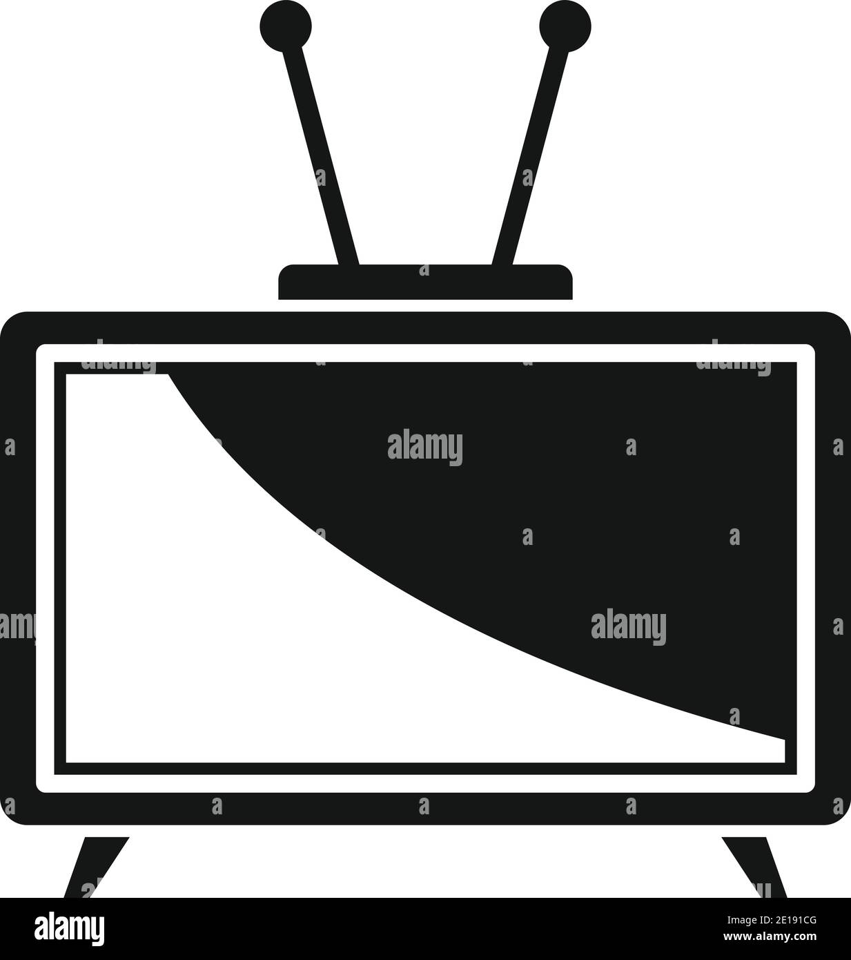 Icona del televisore video, stile semplice Illustrazione Vettoriale