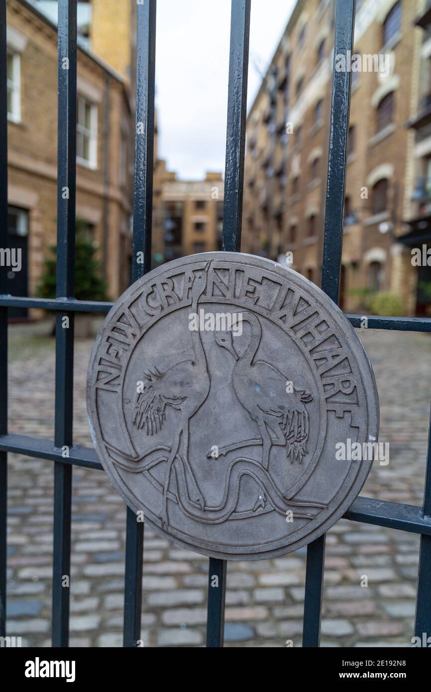 New Crane Wharf, Wapping, Londra Foto Stock