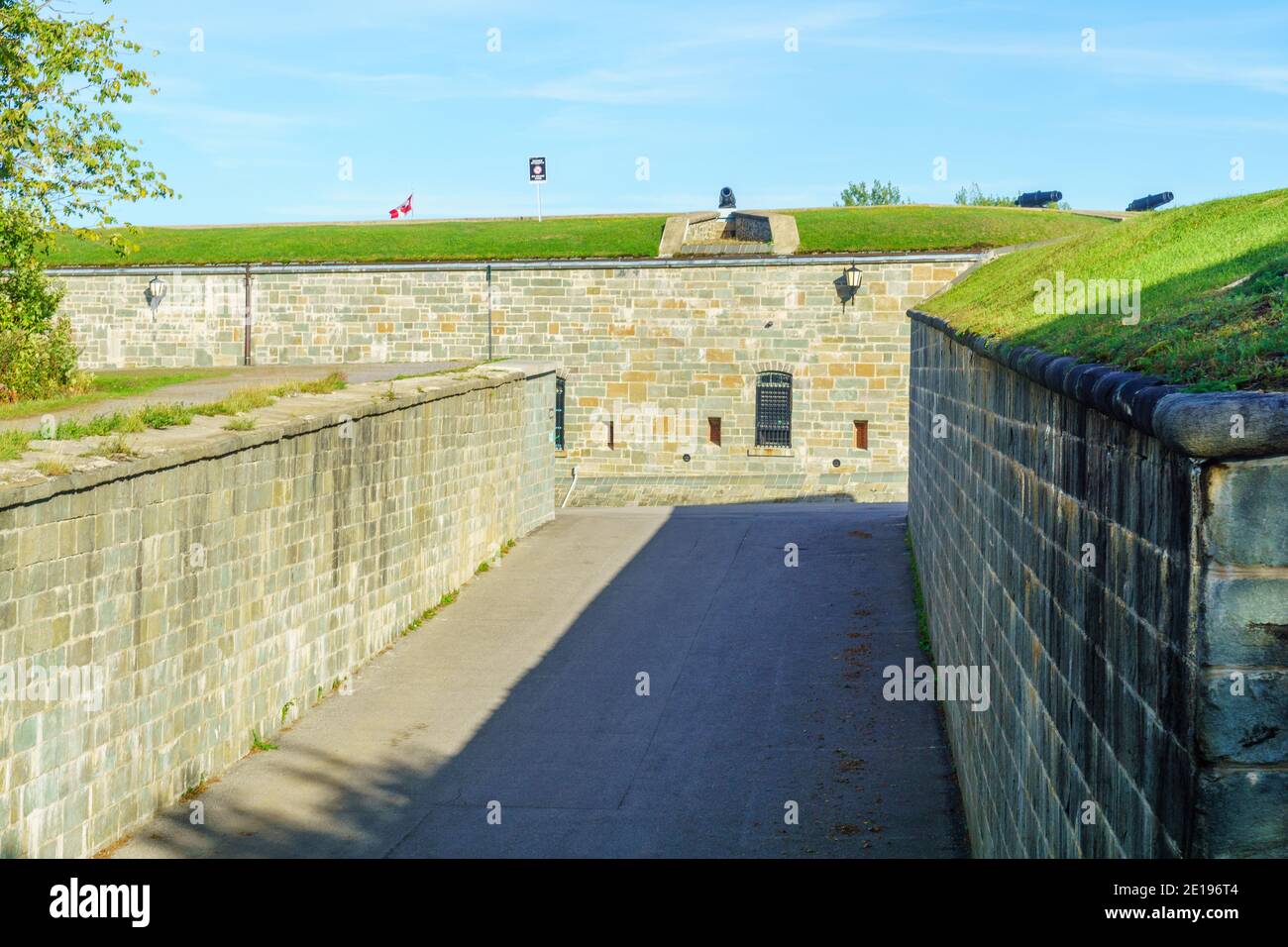 Vista delle fortificazioni della cittadella, Quebec City, Quebec, Canada Foto Stock