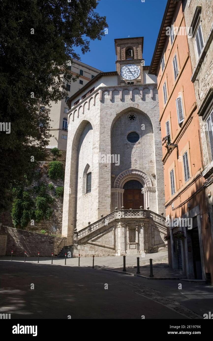Italia, Umbria: Perugia. Chiesa di Sant'Ercolano nel centro della città Foto Stock