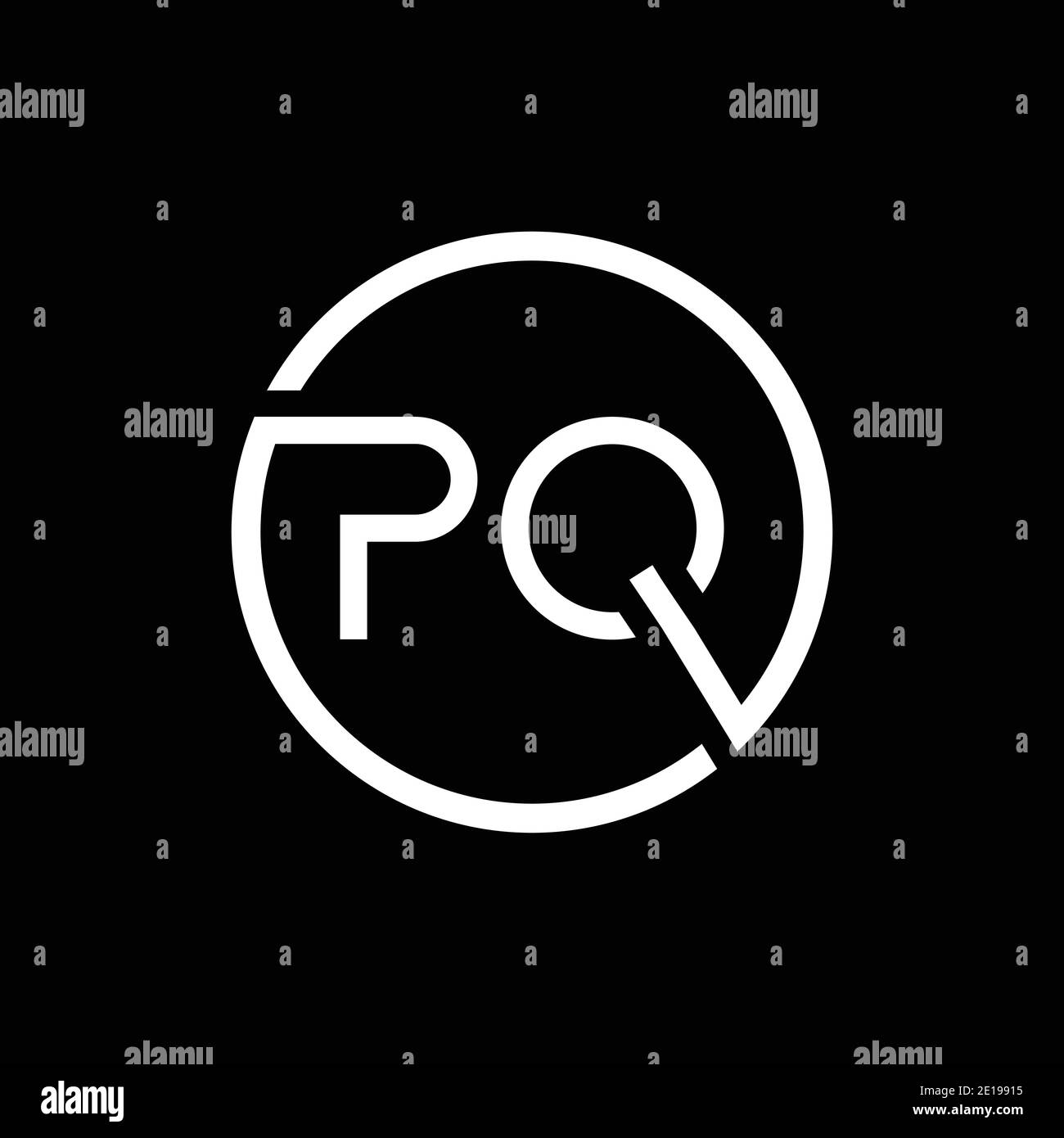 Modello vettoriale per la tipografia creativa del logo della lettera di qualità iniziale. Vettore del logo Creative Circle Letter PQ. Illustrazione Vettoriale