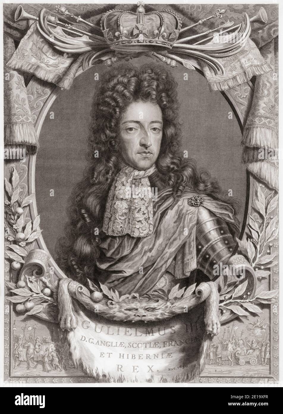 Re Guglielmo III d'Inghilterra, dal 1650 al 1702, Principe d'Orange. Stadtholder delle principali province della Repubblica olandese. Dopo un lavoro di Pieter van Gunst. Foto Stock