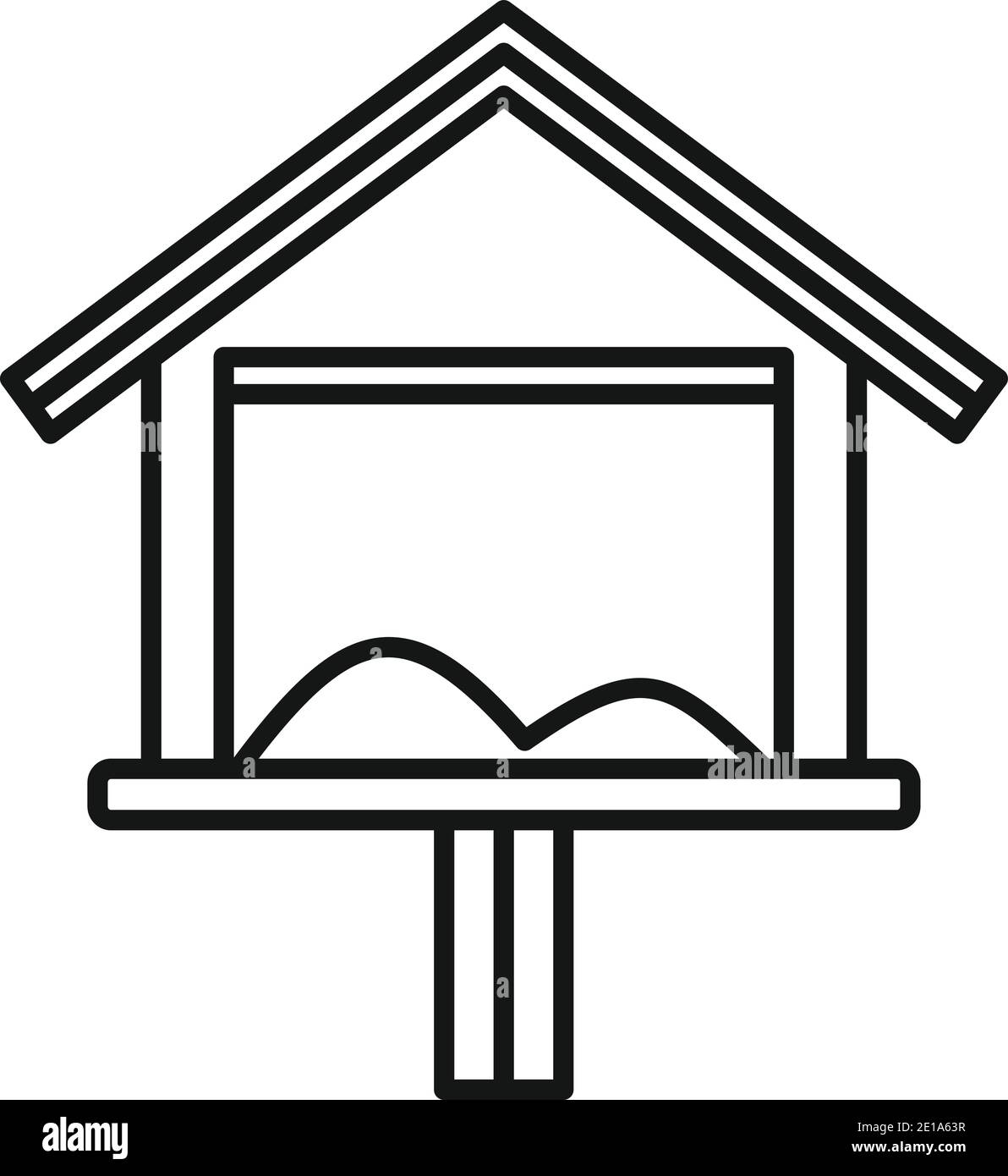 Icona degli alimentatori di uccelli del parco, stile del contorno Illustrazione Vettoriale