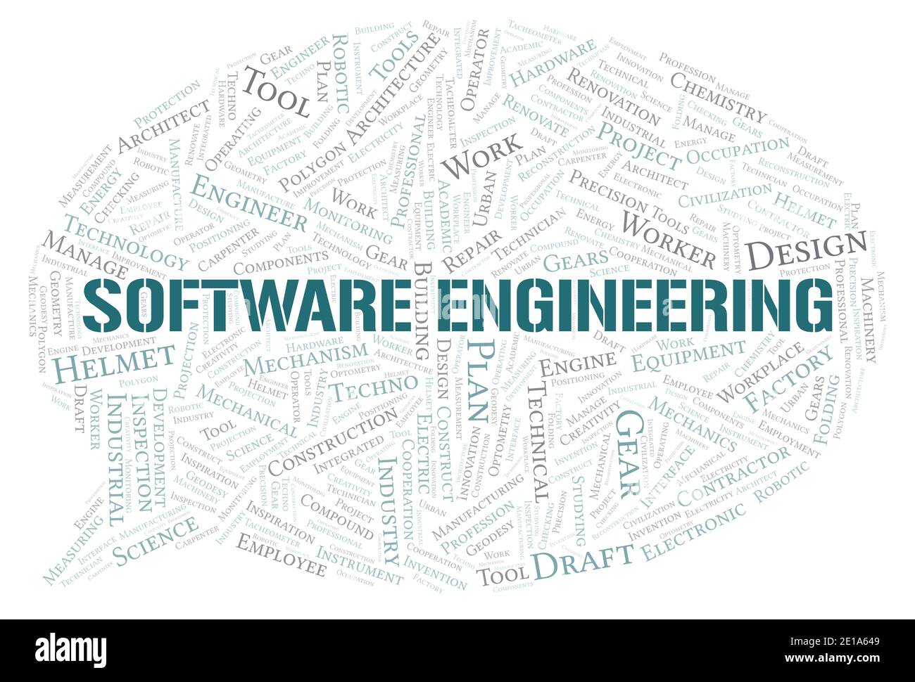 Software Engineering tipografia nuvola di parole creare con solo testo Foto Stock
