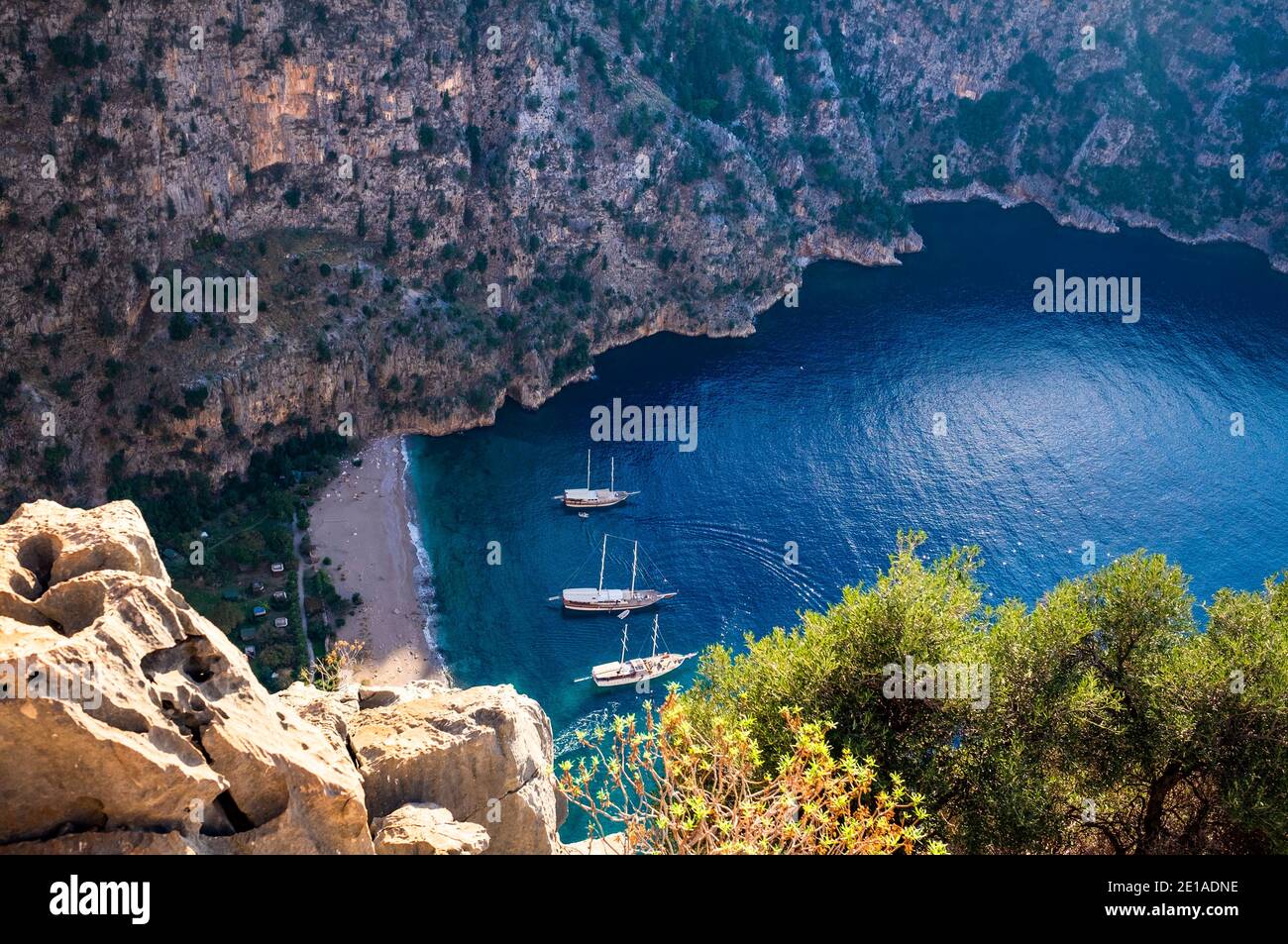 Farfalla valle, vista da rocce, Oludeniz, Turchia Foto Stock