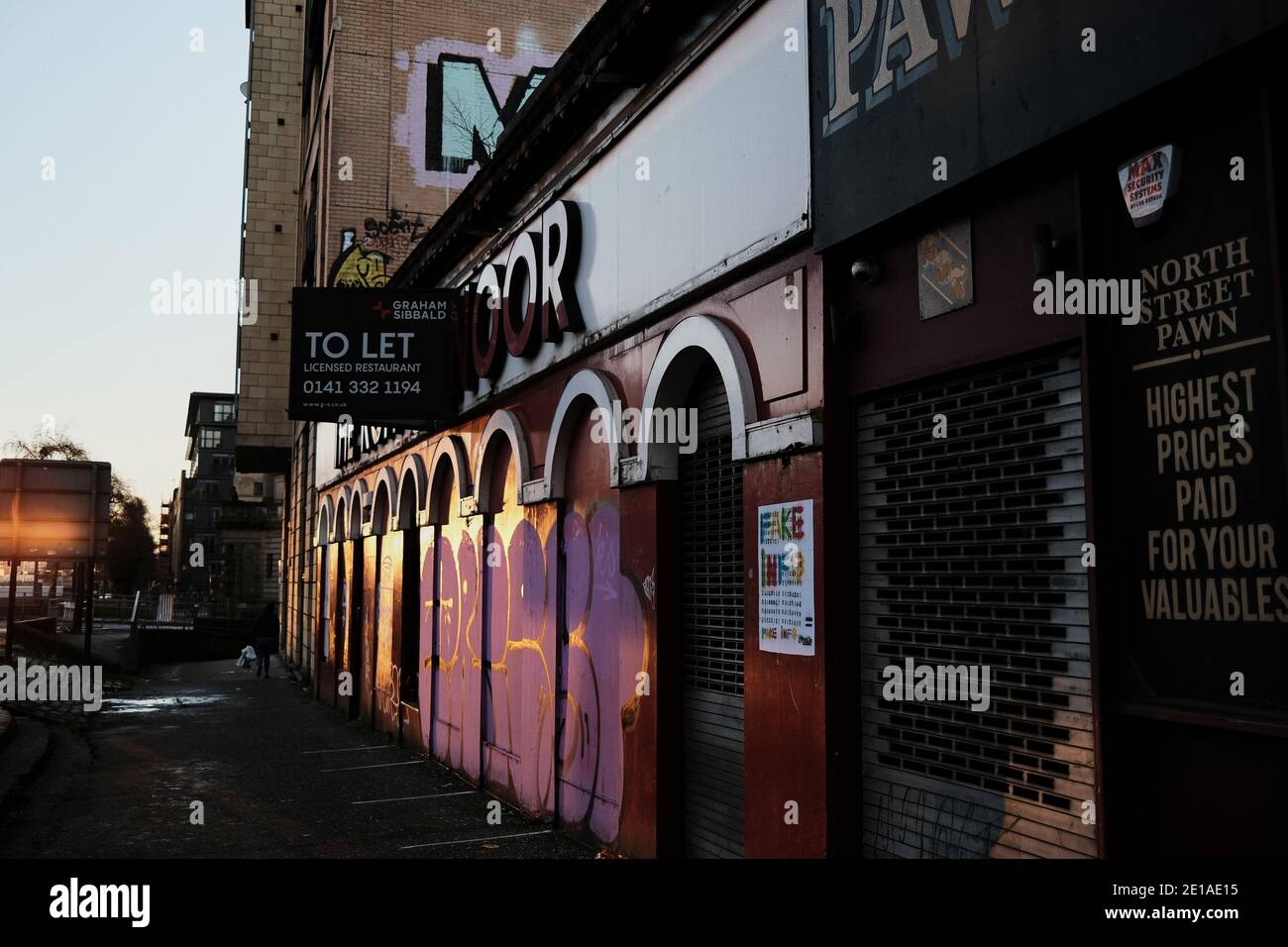 Glasgow (North Street), gennaio 2021. Blocco Foto Stock